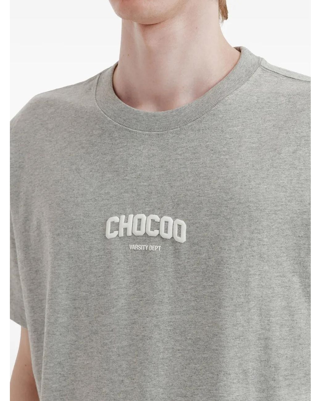 Chocoolate Gray Logo-Print T-Shirt for men