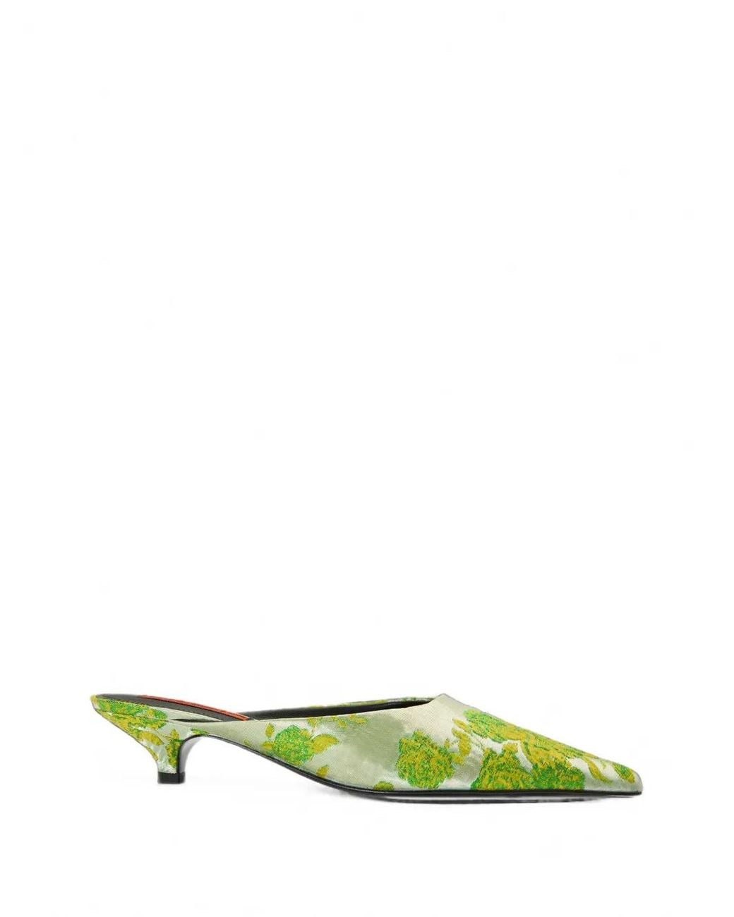 Simon Miller Green Arrow Floral-Print Mules