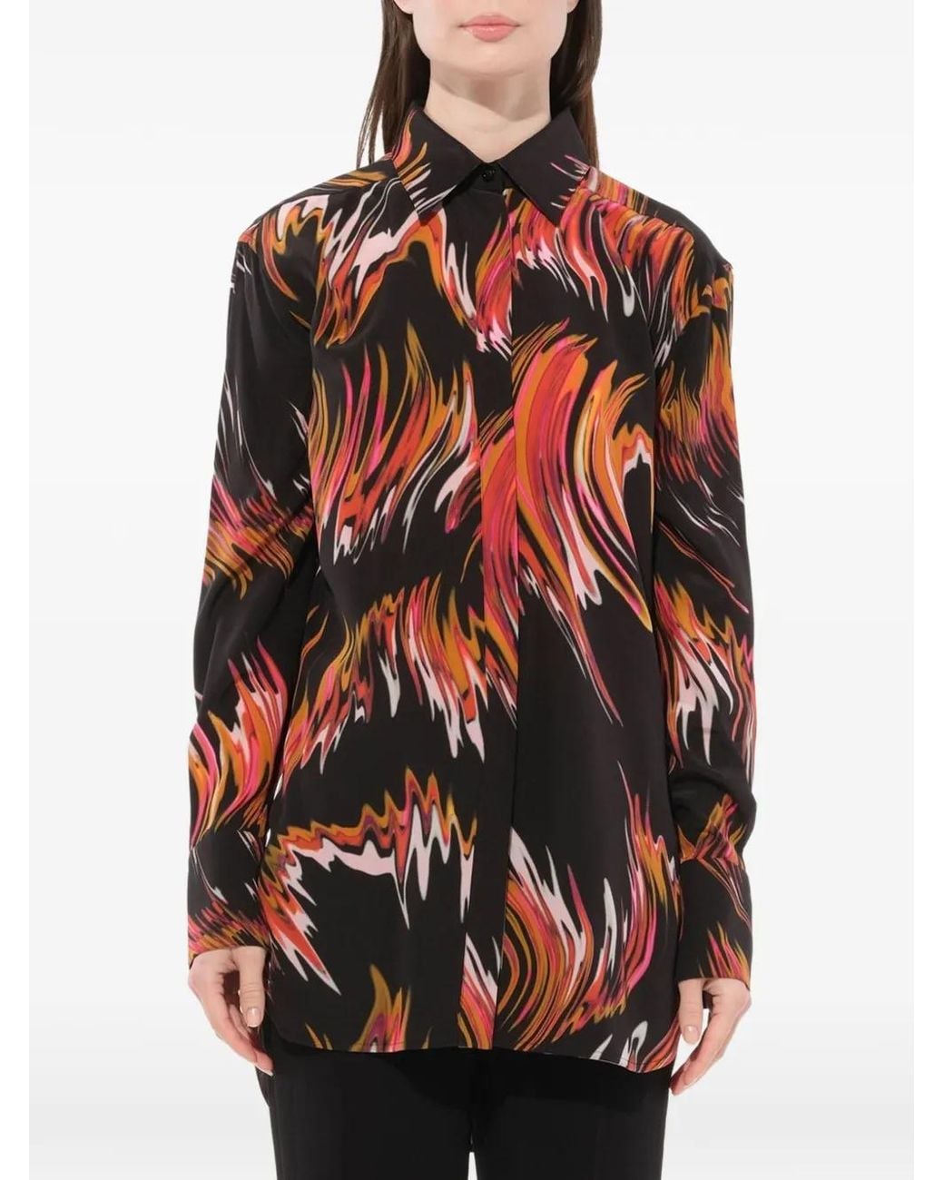 Givenchy Red Graphic-Print Button-Down Shirt