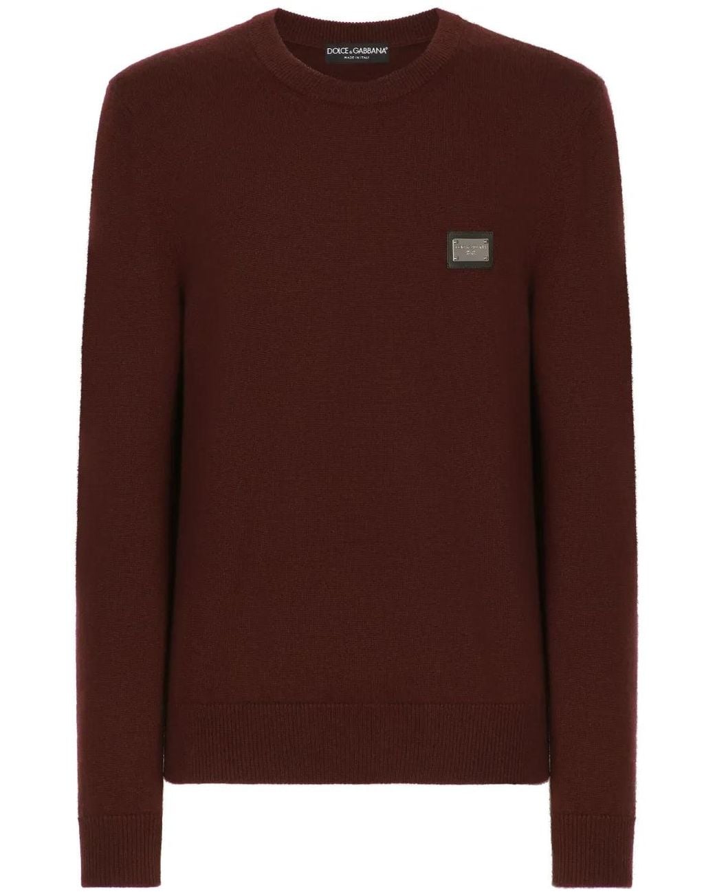 Dolce & Gabbana Brown Wool And Cashmere Round-Neck Sweater for men