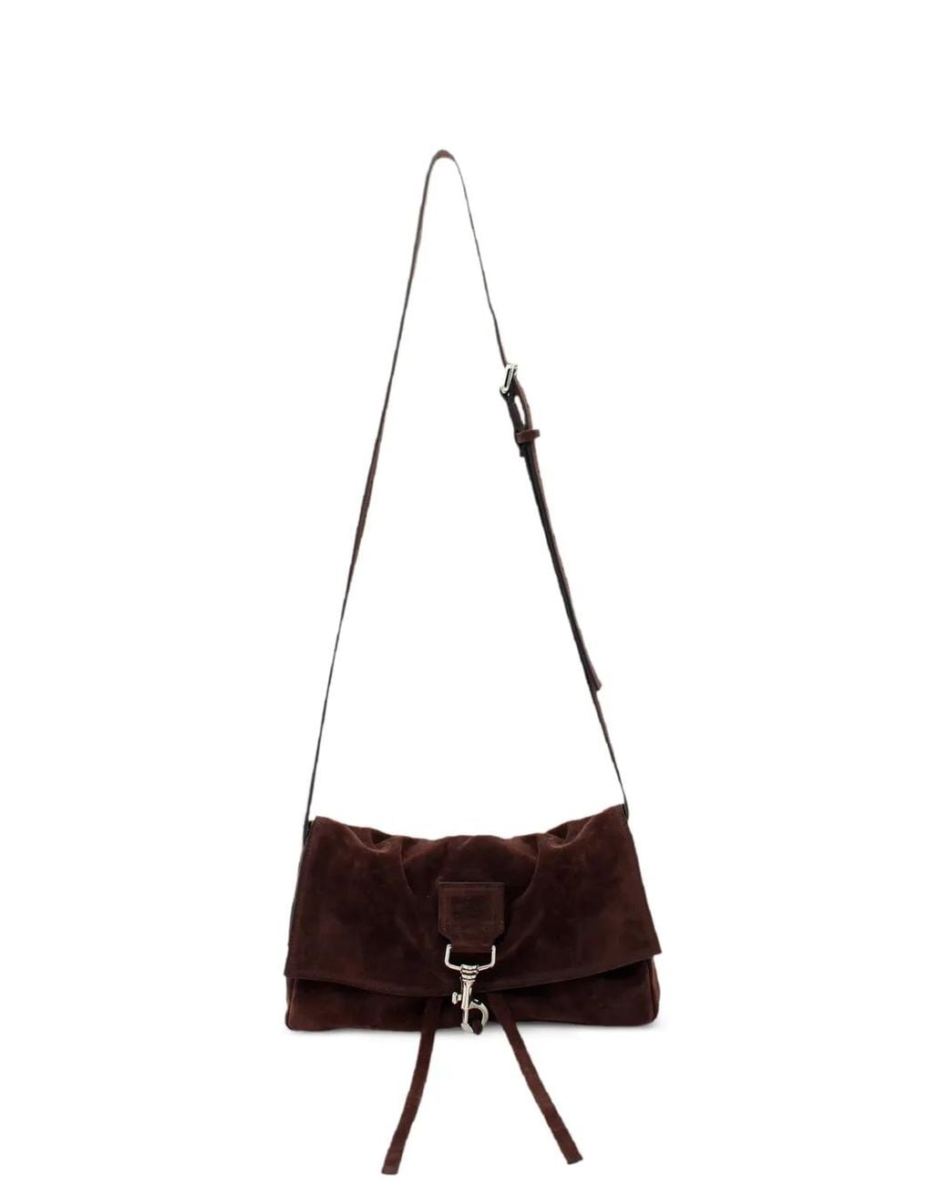 RADICA STUDIO White La Bisaccia Suede Shoulder Bag