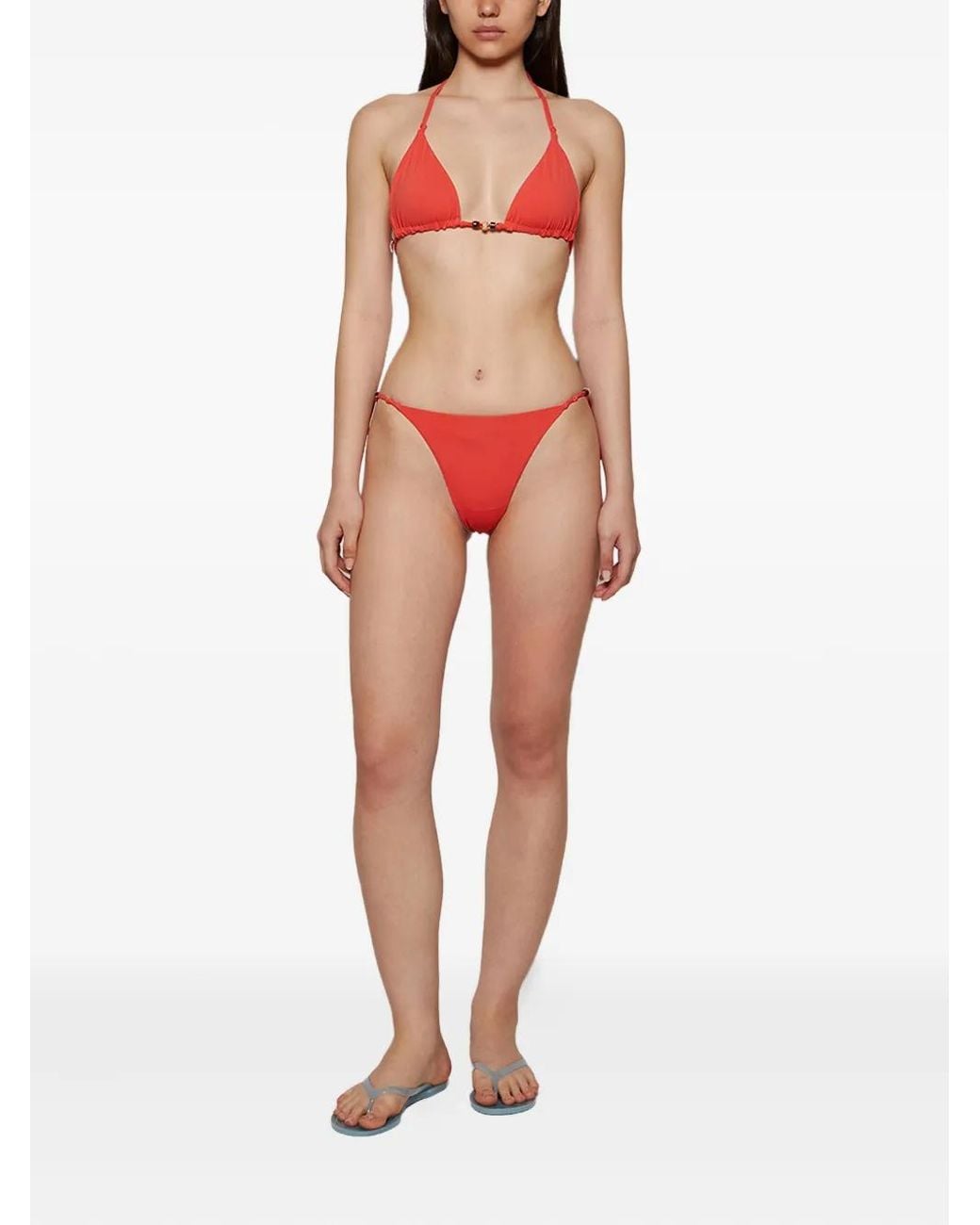 BOUND Red Triangle Beaded Bikini