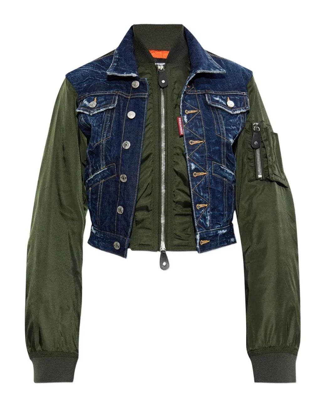 DSquared² Blue Hybrid Bomber Jacket