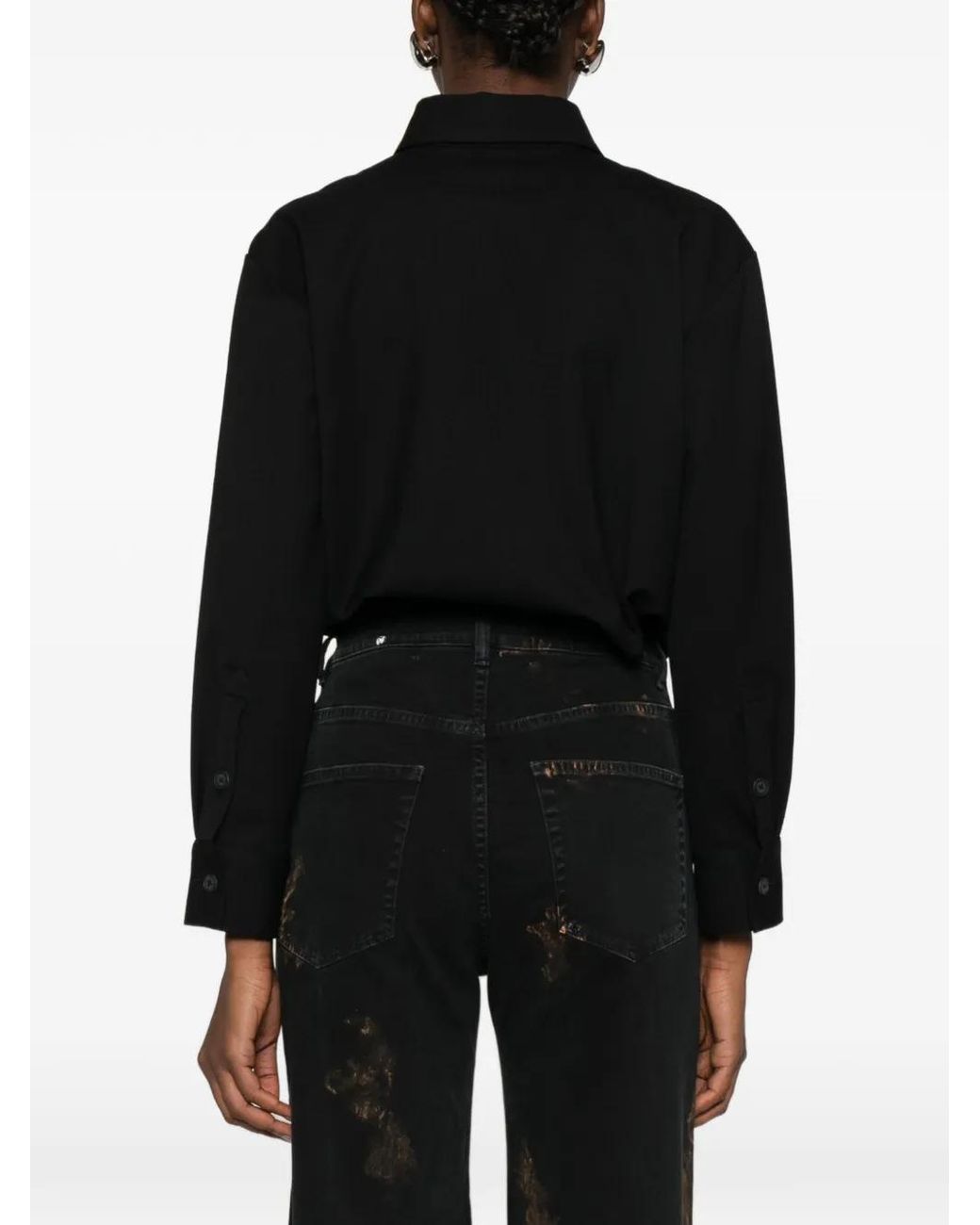 MEDEA Black Button Bodysuit