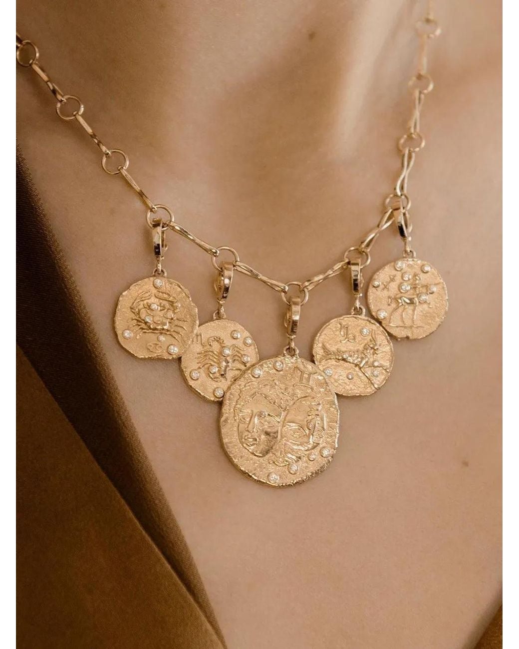 Azlee Brown 18Kt Of The Stars Cancer Pendant Necklace