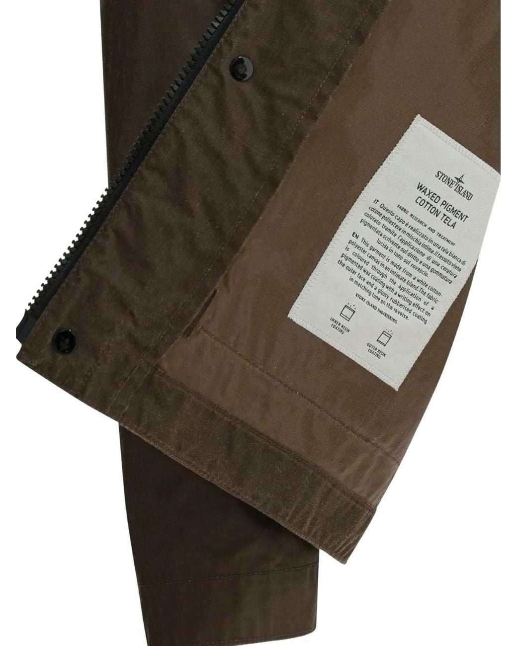 Stone Island Brown 4100054 Waxed Pigment Cotton Tela Jacket for men