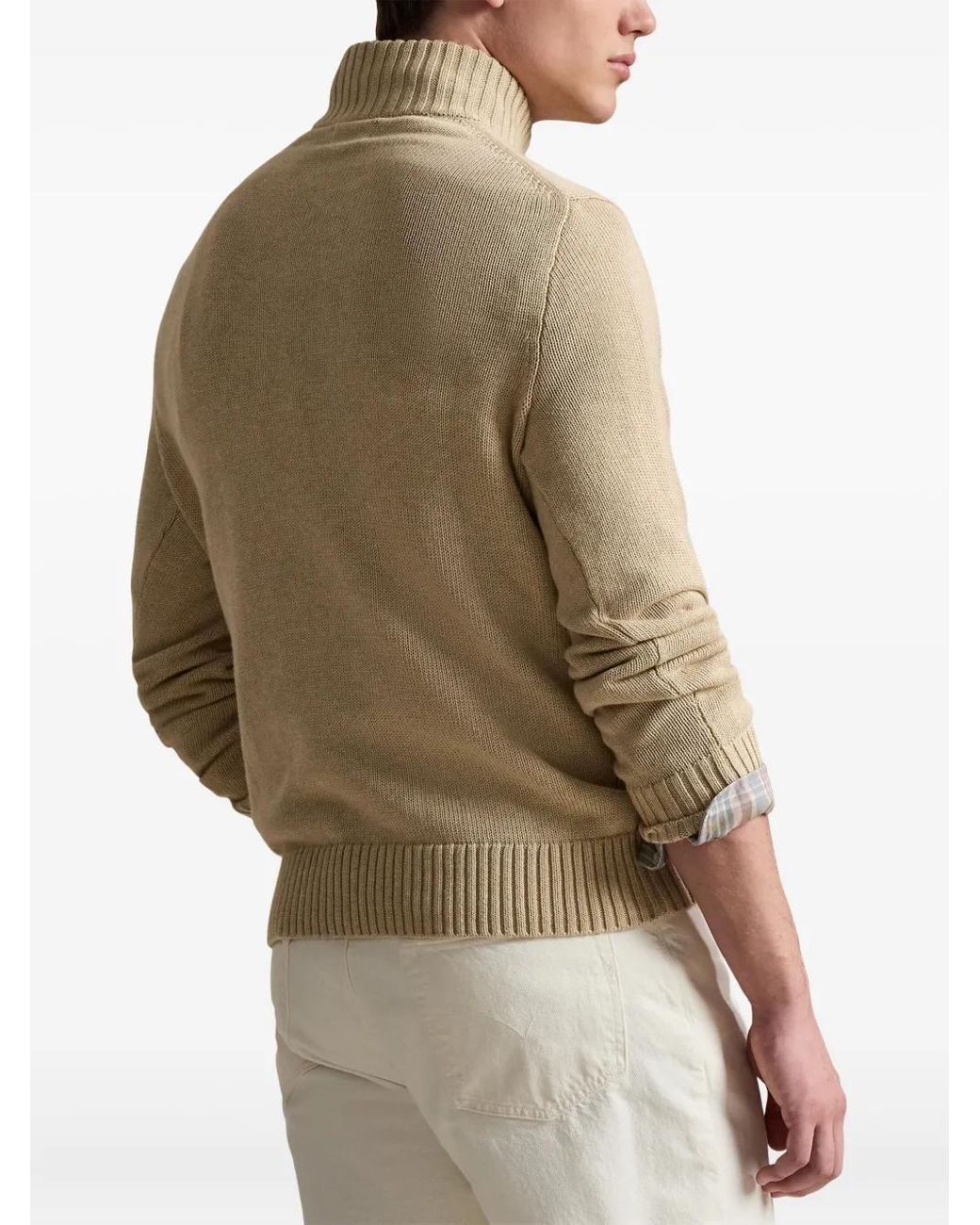 Polo Ralph Lauren Natural Pull Zippé À Manches Longues for men