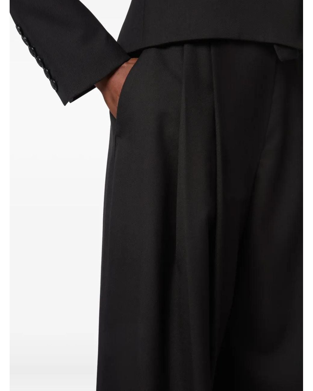 Nina Ricci Black Pleated Gabardine Trousers