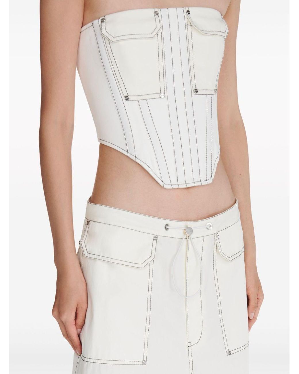 Dion Lee Hongbao Striped Corset Top in White