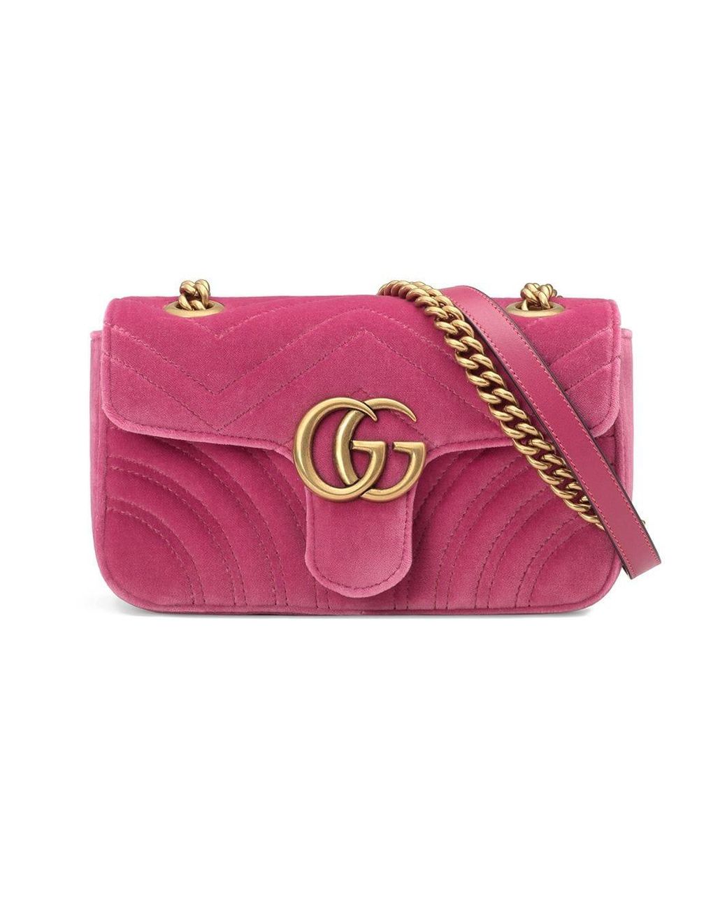 Gucci GG Marmont Mini Tasche aus Samt in Pink Lyst DE