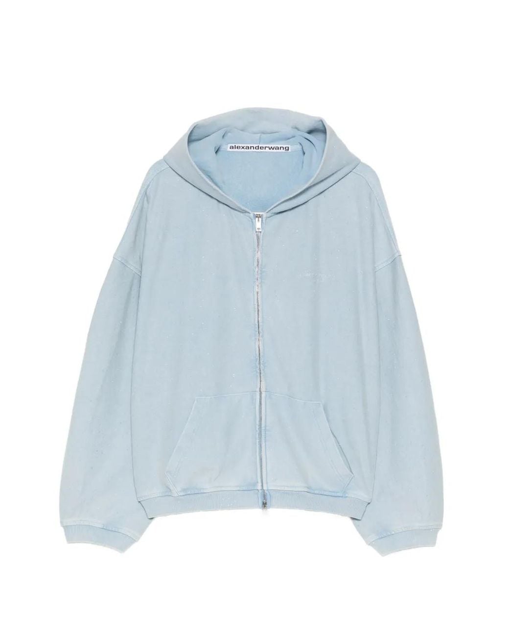 Alexander Wang Blue All-Over Crystal Oversized Zip Up Hoodie