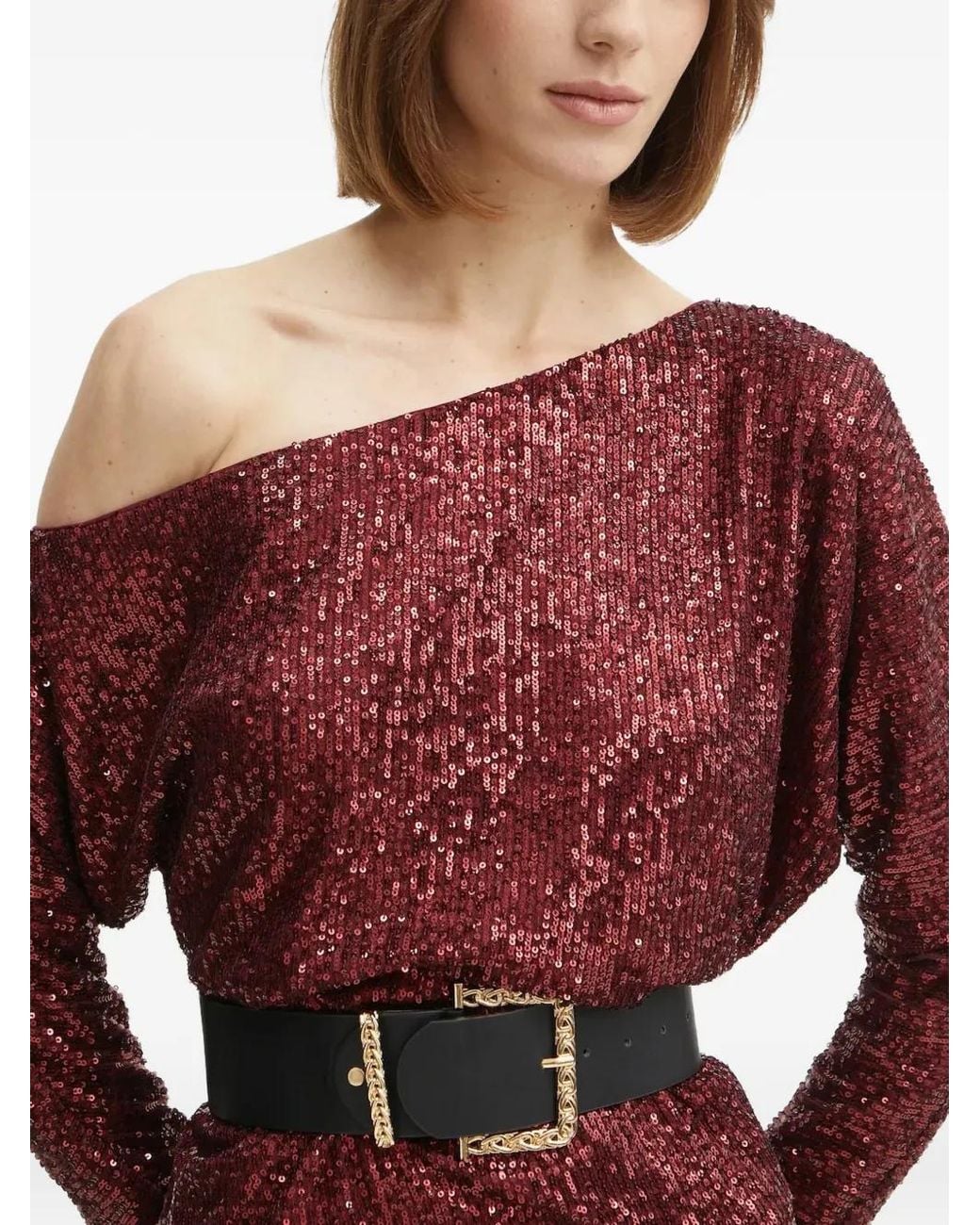 Guess Red Gabbie Sequined Mini Dress