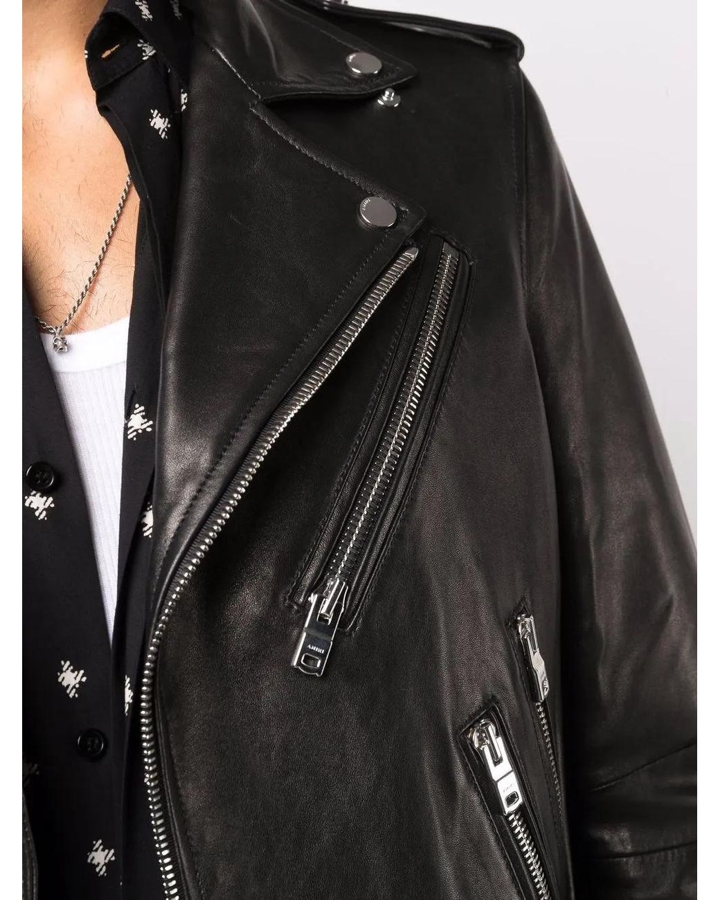 Amiri Black Classic Biker Jacket for men