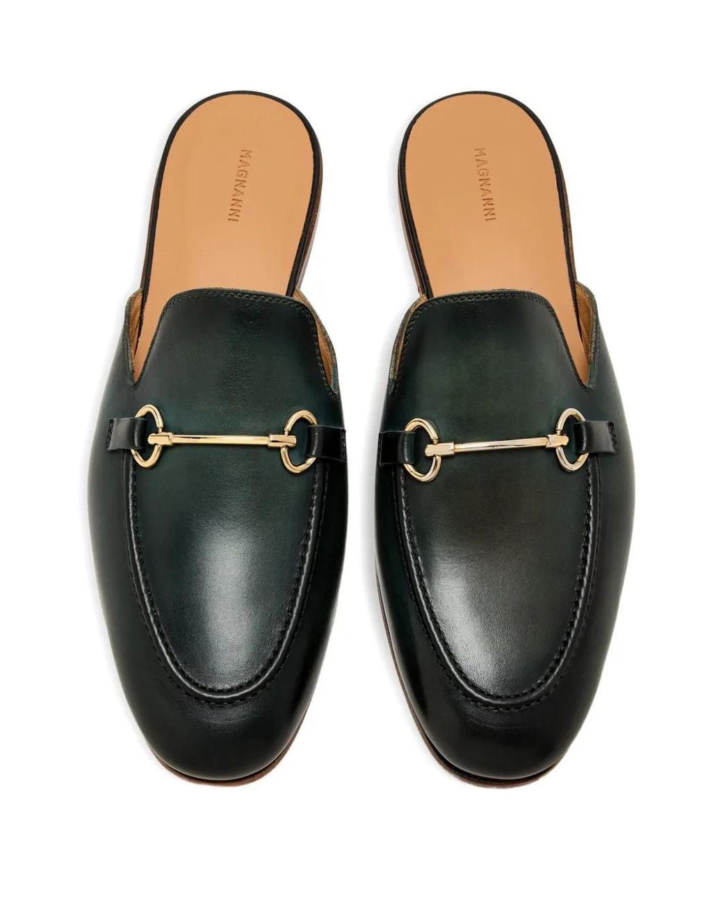 Magnanni Shoes Black Leather Mules