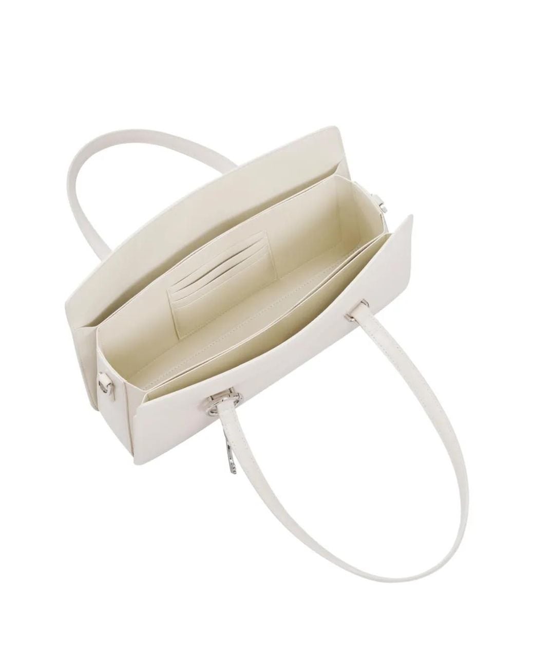 POTAMY White Charm Leather Shoulder Bag