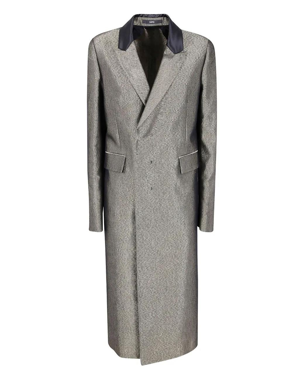 SAPIO Gray Double-Breasted Coat