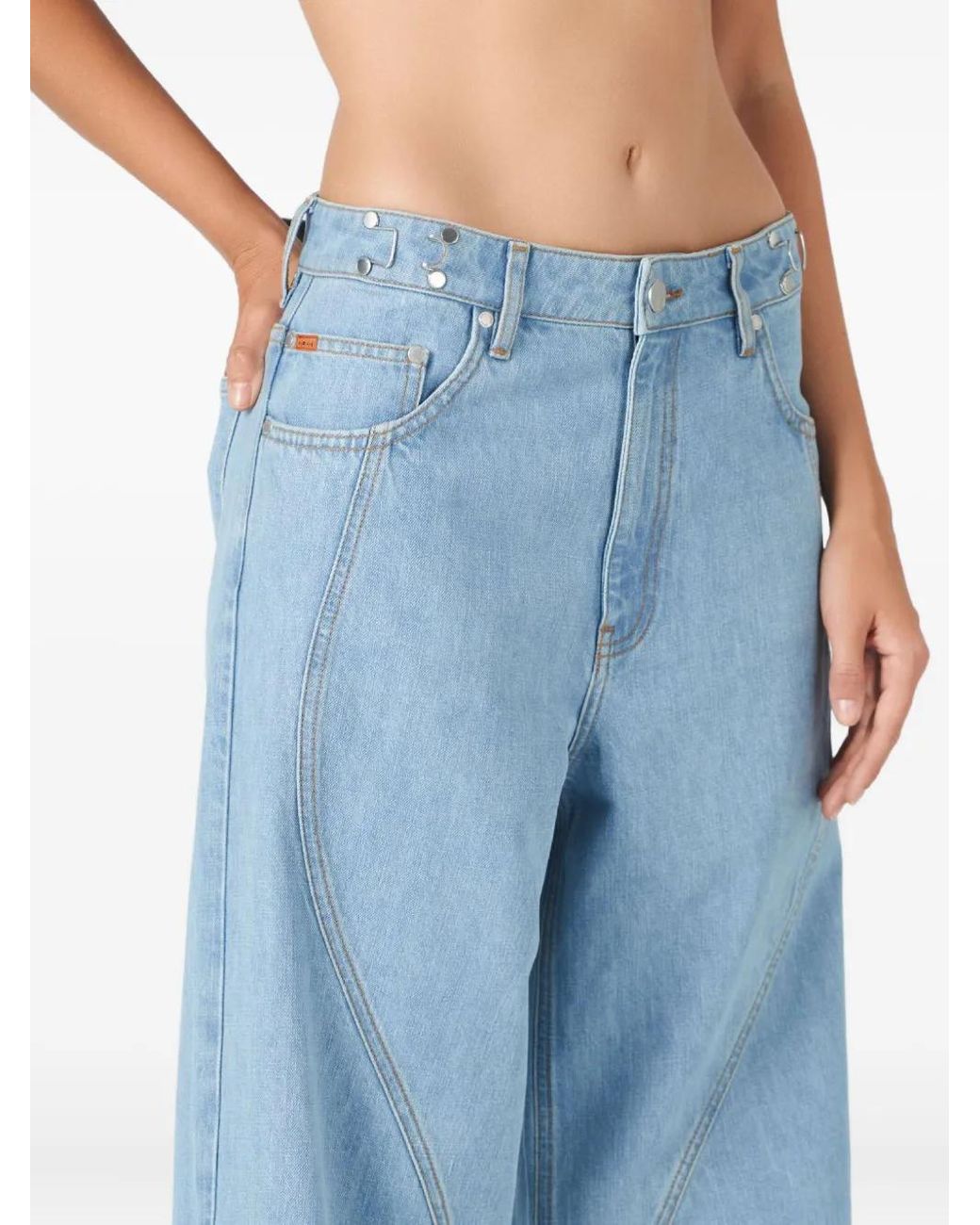 No44 Blue Curved-Seam Jeans
