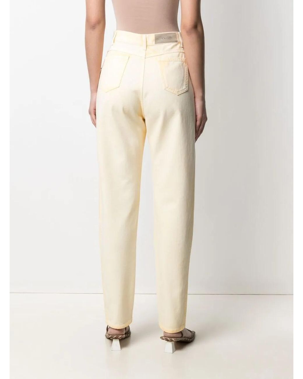 Alberta Ferretti Natural Faded Tapered Jeans