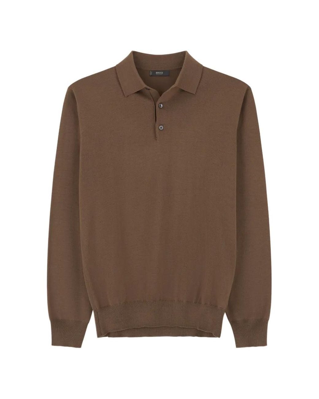 Boggi Brown Knitted Polo Shirt for men