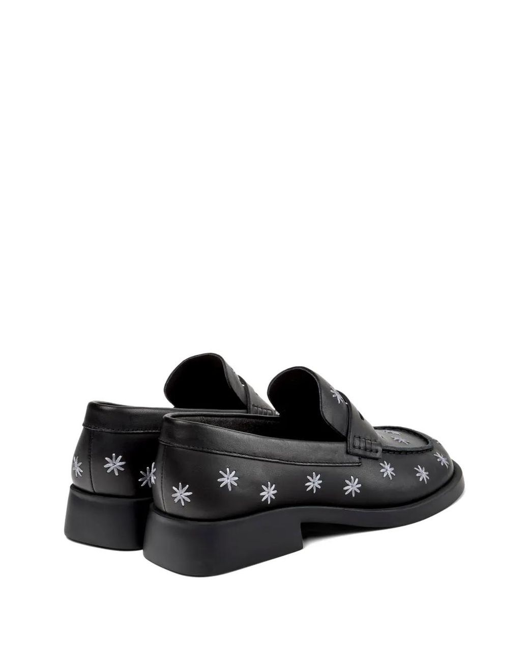 Camper White Donna Floral-Embroidered Loafers
