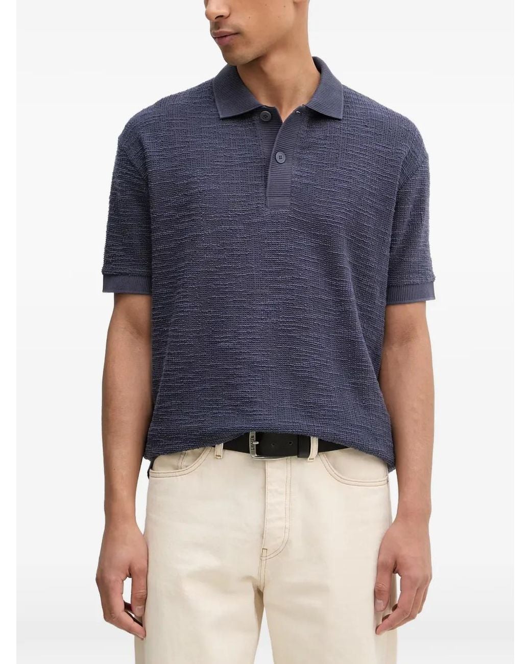 Marc O' Polo Blue Polo Texturé À Manches Courtes for men
