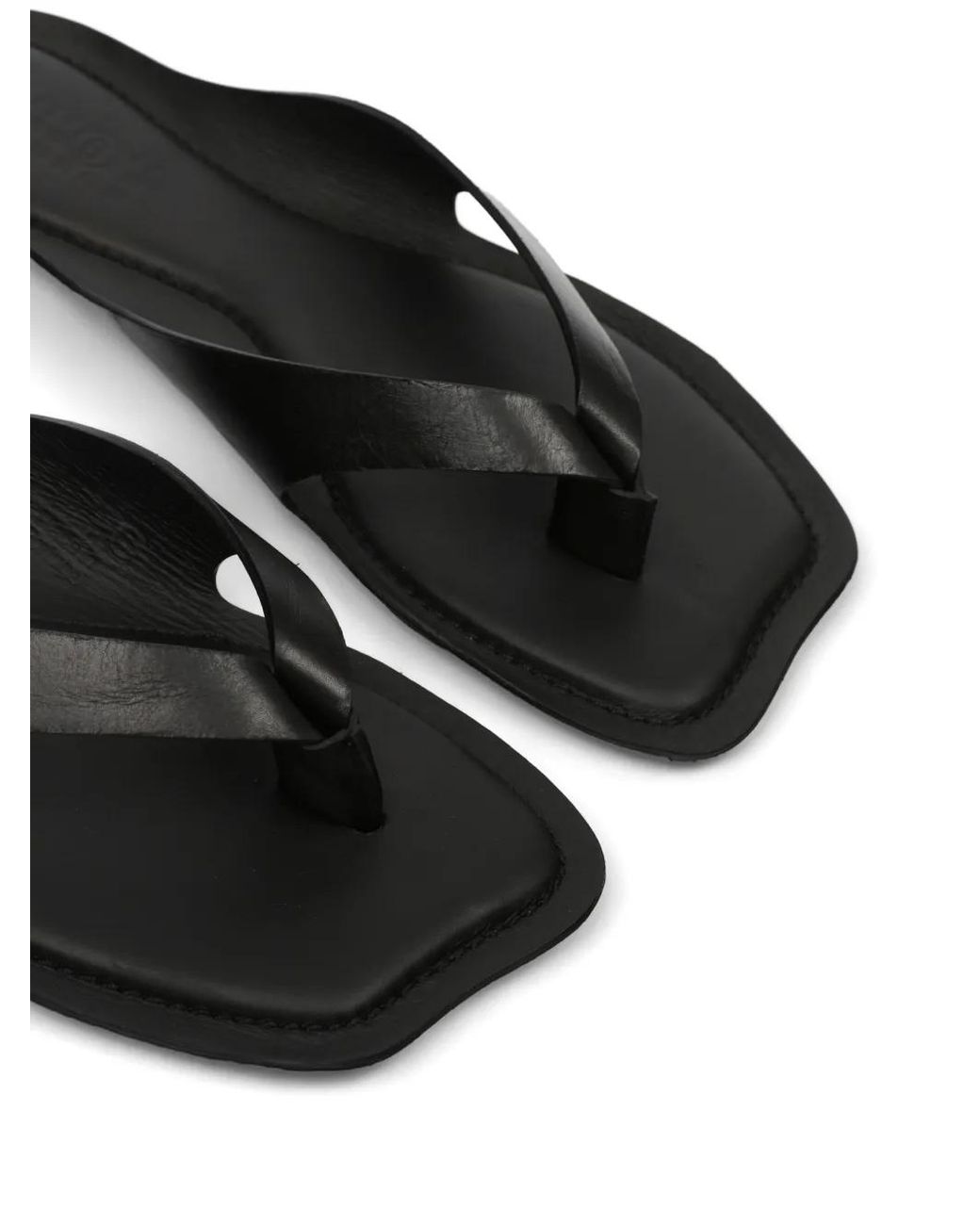 MM6 by Maison Margiela White Anatomic Leather Flip Flops
