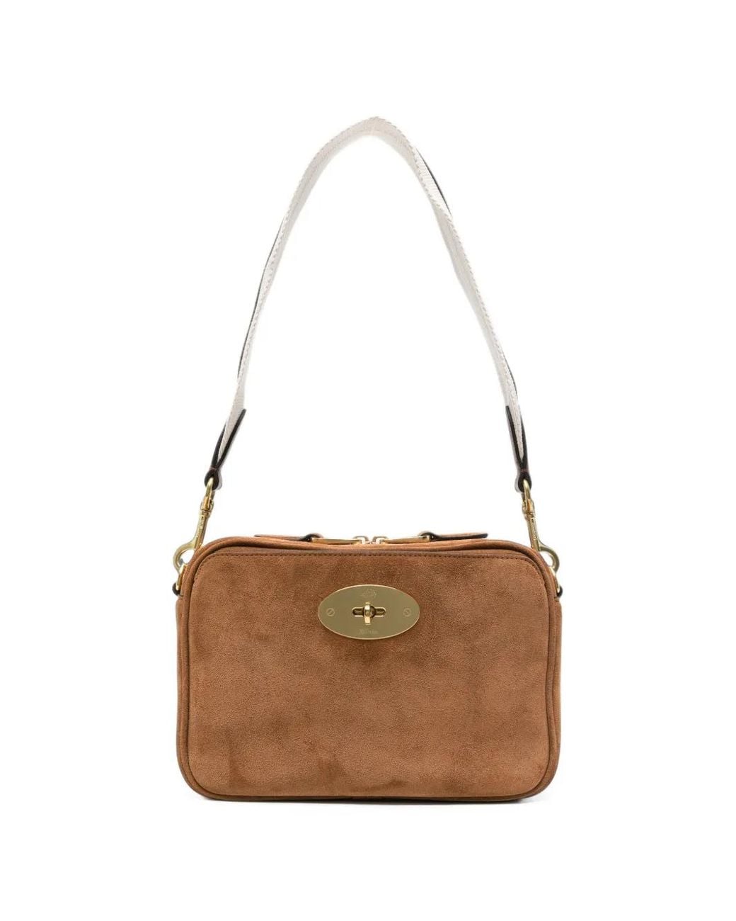 Mulberry White Postman's Lock Schultertasche