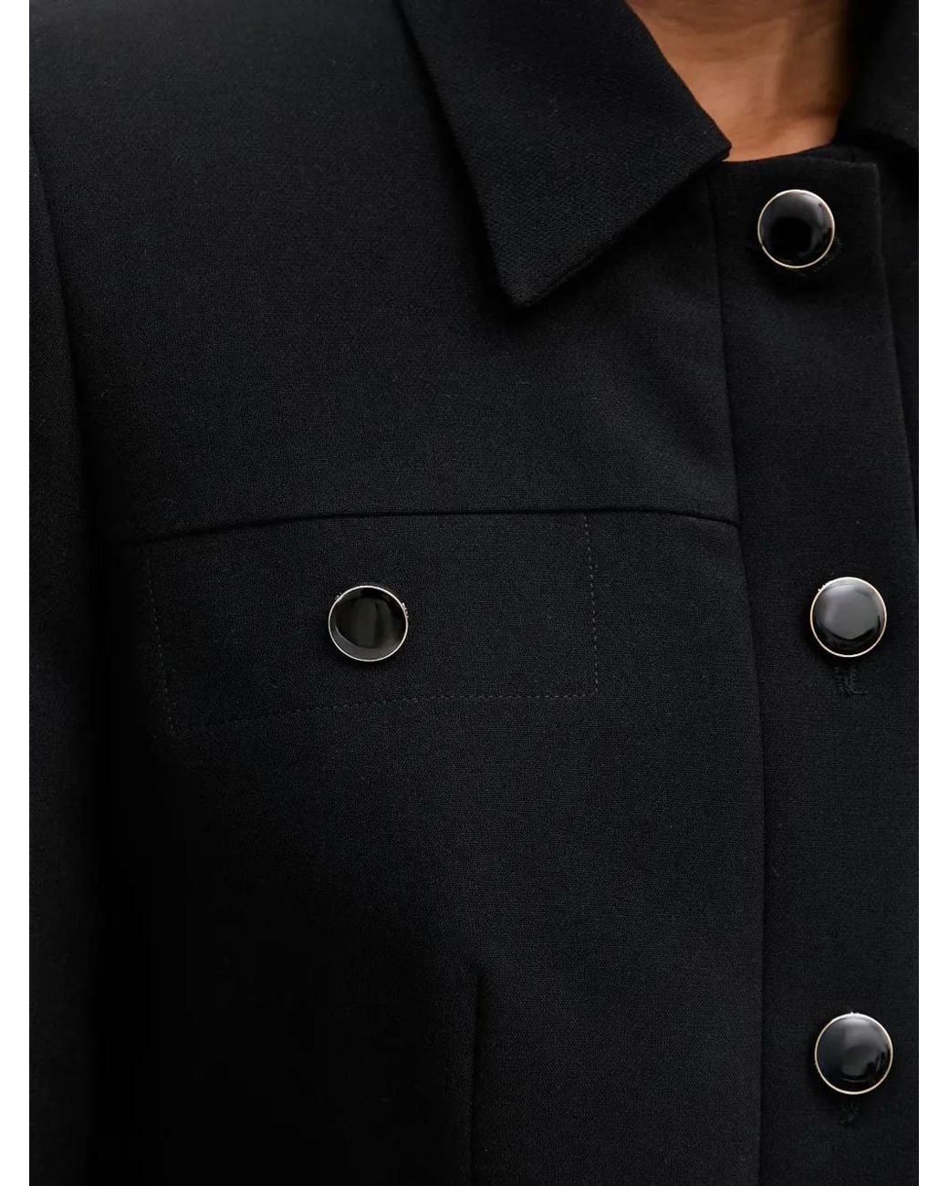 Morgan Black Button-Up Cropped Jacket