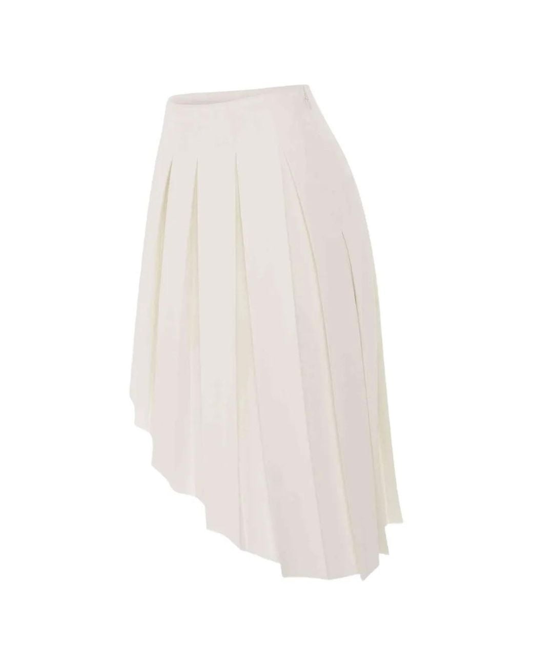 we11done White Asymmetric Pleated Skirt
