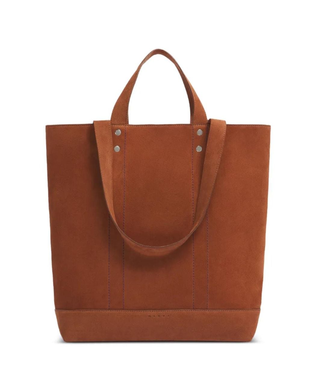 Marni Brown Rivet-Embellished Suede Tote Bag for men