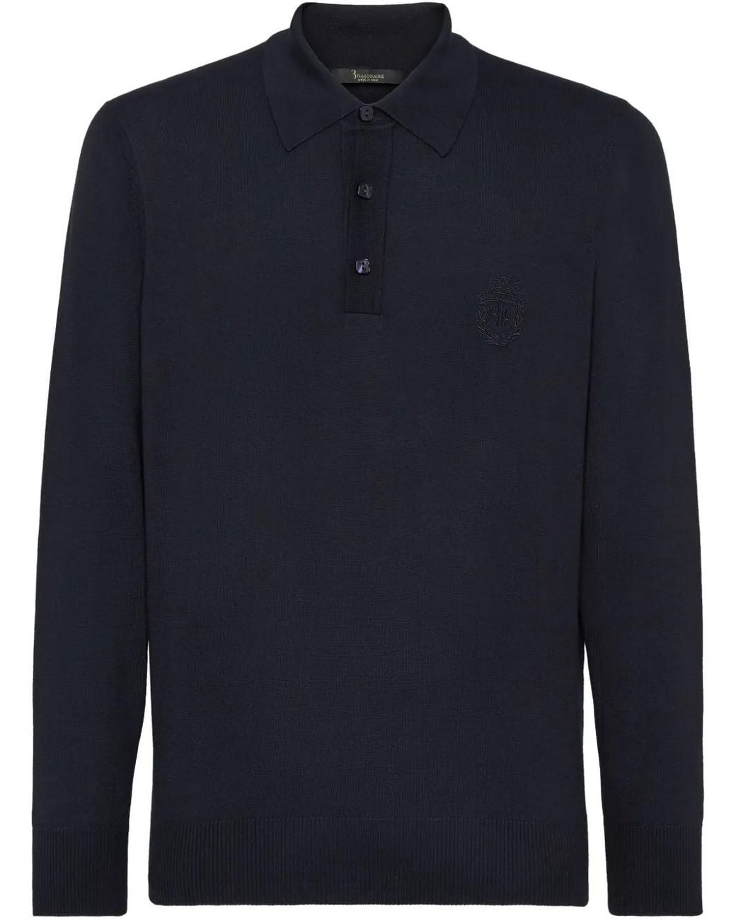 Billionaire Blue Logo-Embroidered Jumper for men