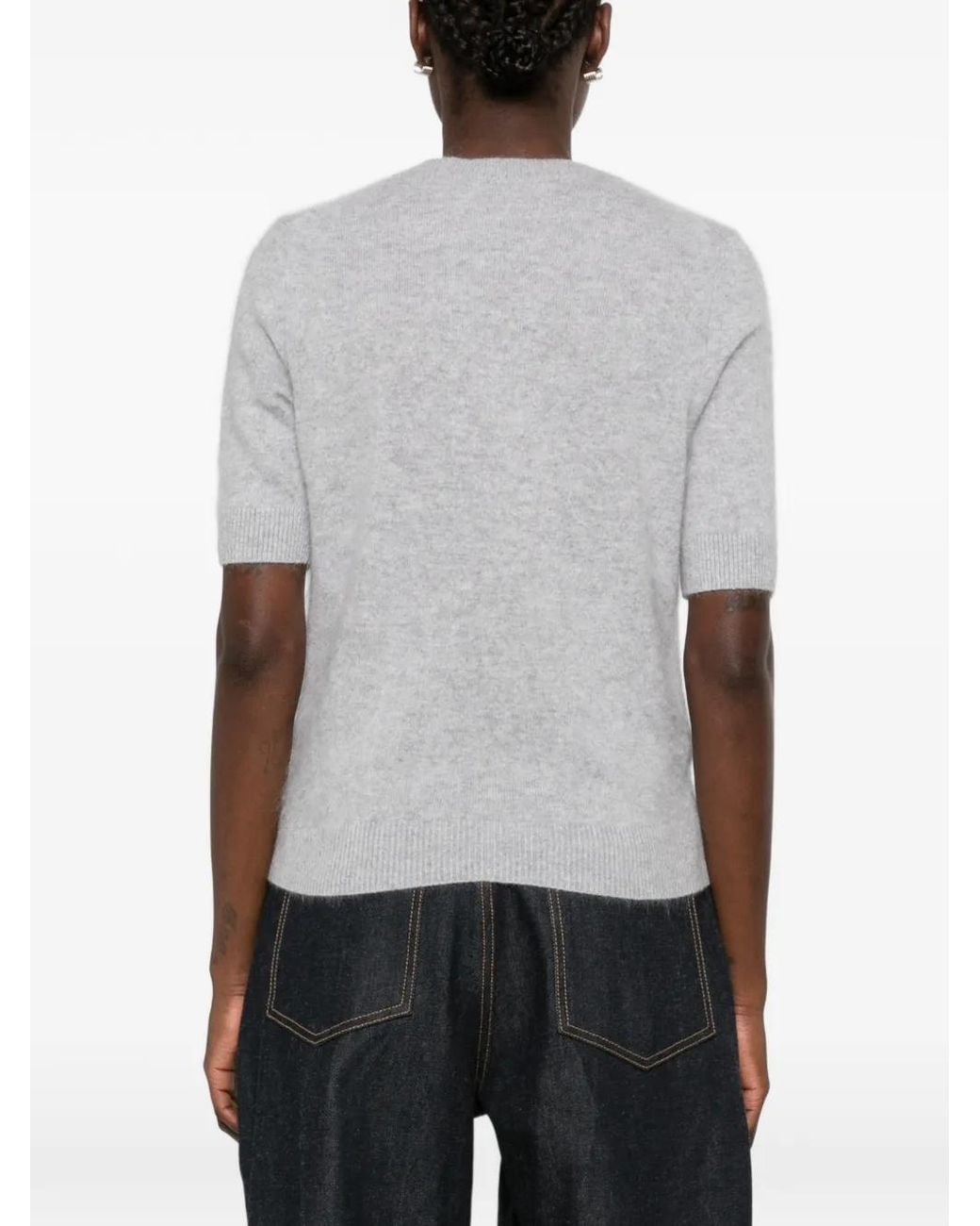 Dorothee Schumacher Gray Short-Sleeve Sweater