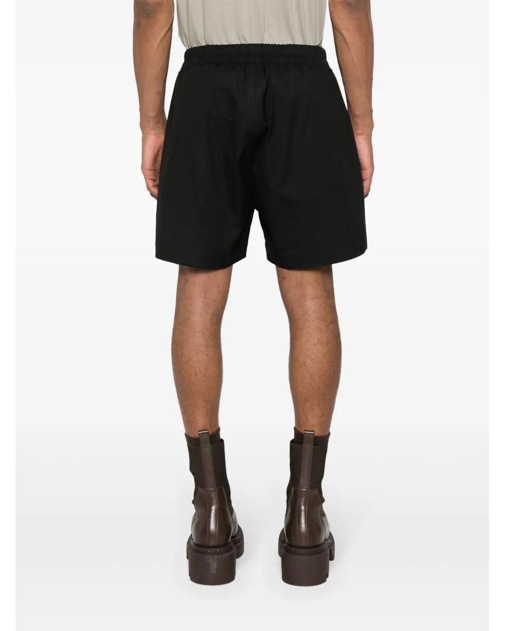 Rick Owens Black Bela Boxers Poplin Shorts for men