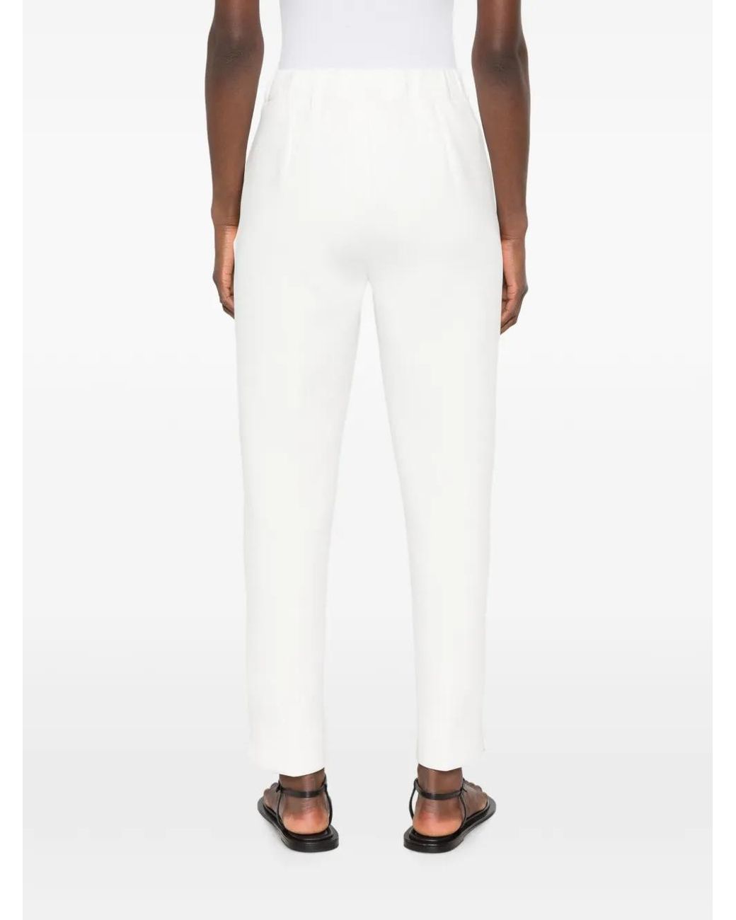 Max Mara White Feroce Split-Hem Tapered-Leg Trousers