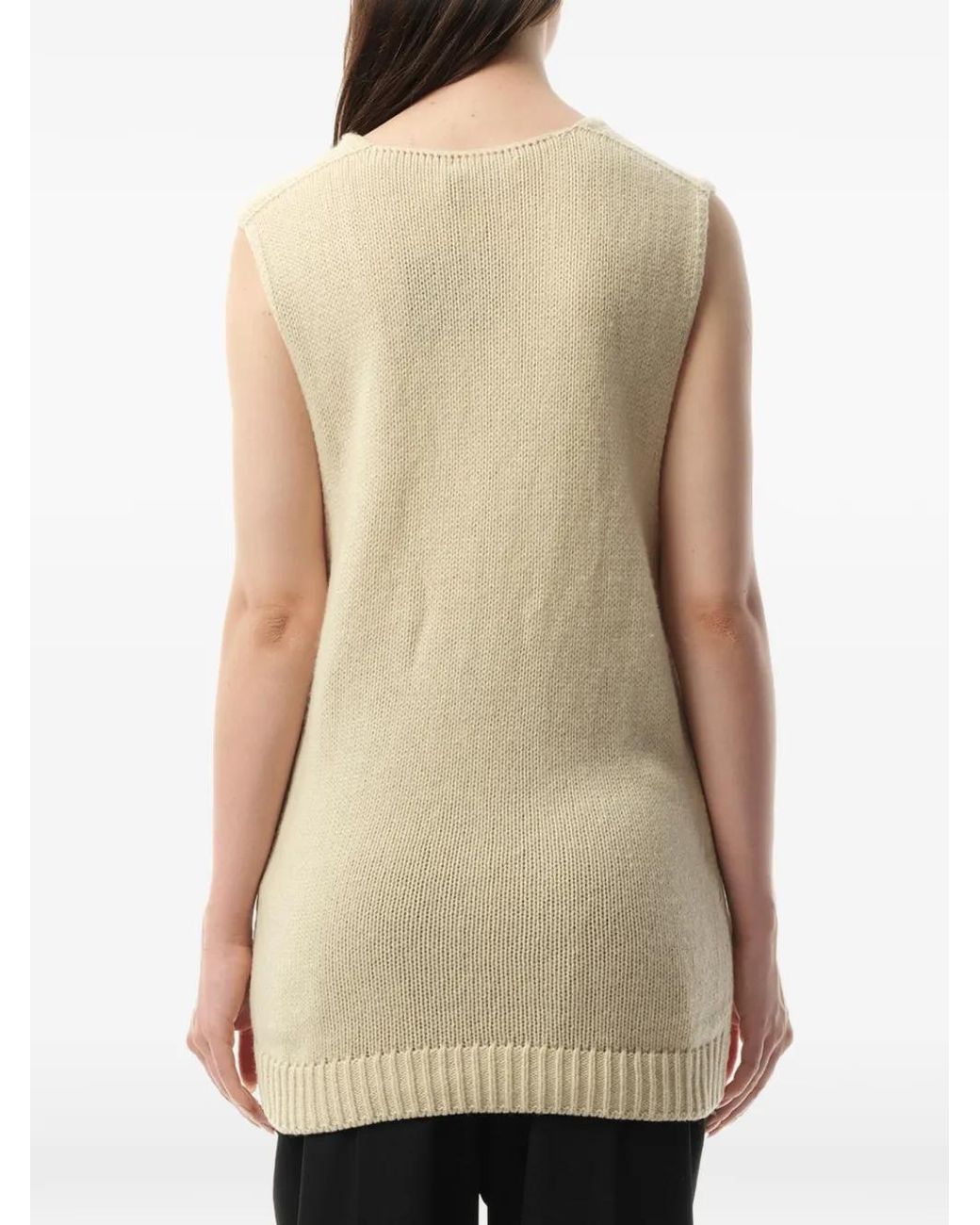 Lanvin Natural Pull À Design Sans Manches