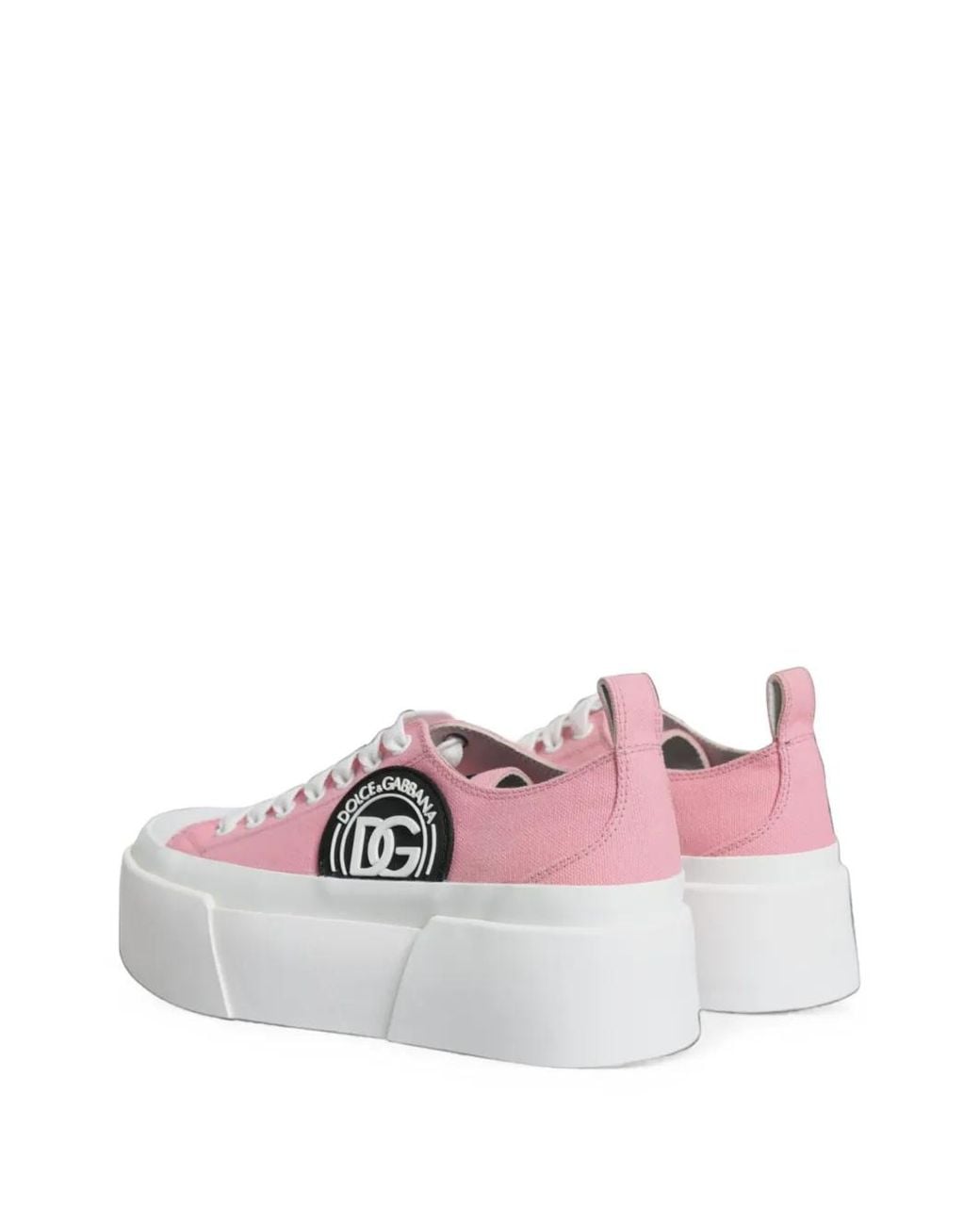 Dolce & Gabbana Pink Logo-Patch Platform Sneakers