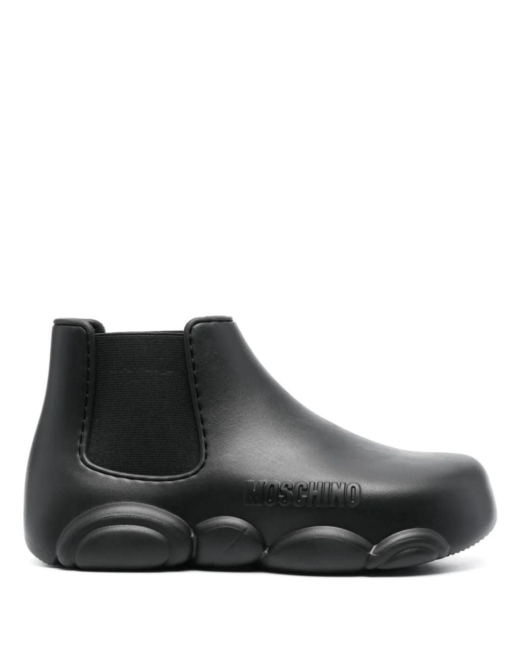 Moschino Black Gummy 40Mm Logo-Embossed Ankle Boots