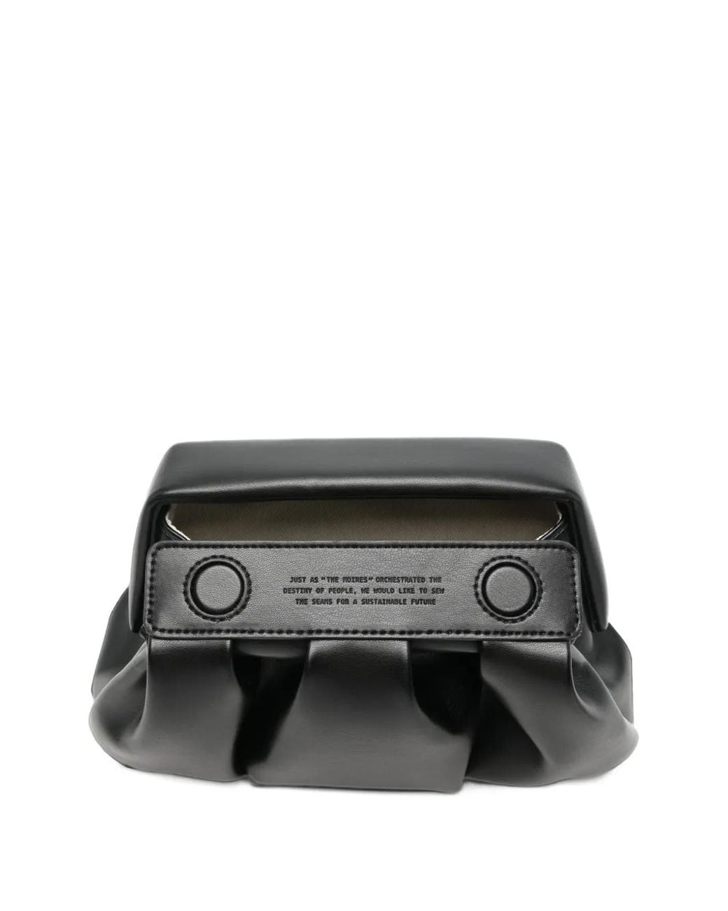 THEMOIRÈ Black Athena Ruched Pochette Bag