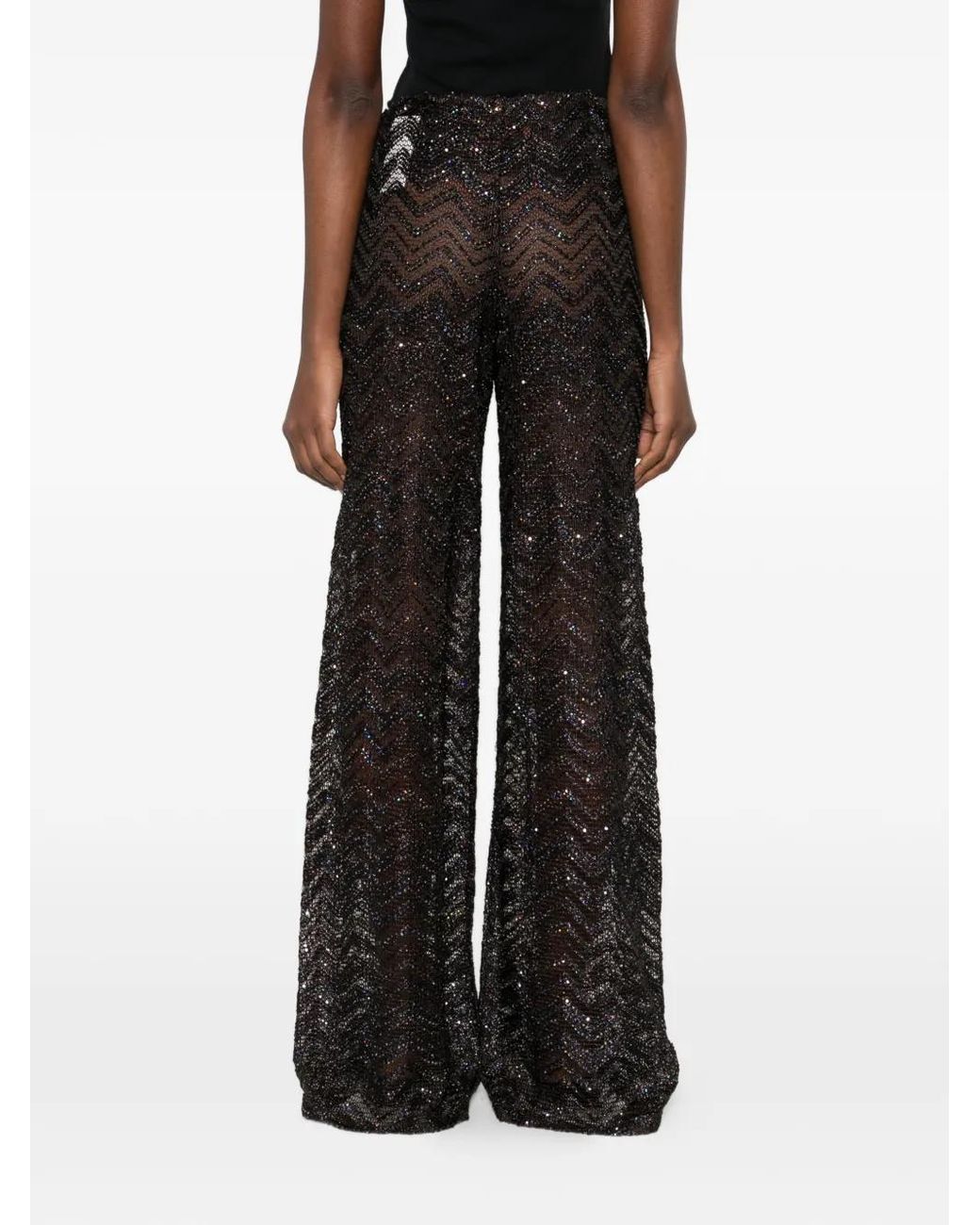 Missoni Black Trousers Zigzag Knit
