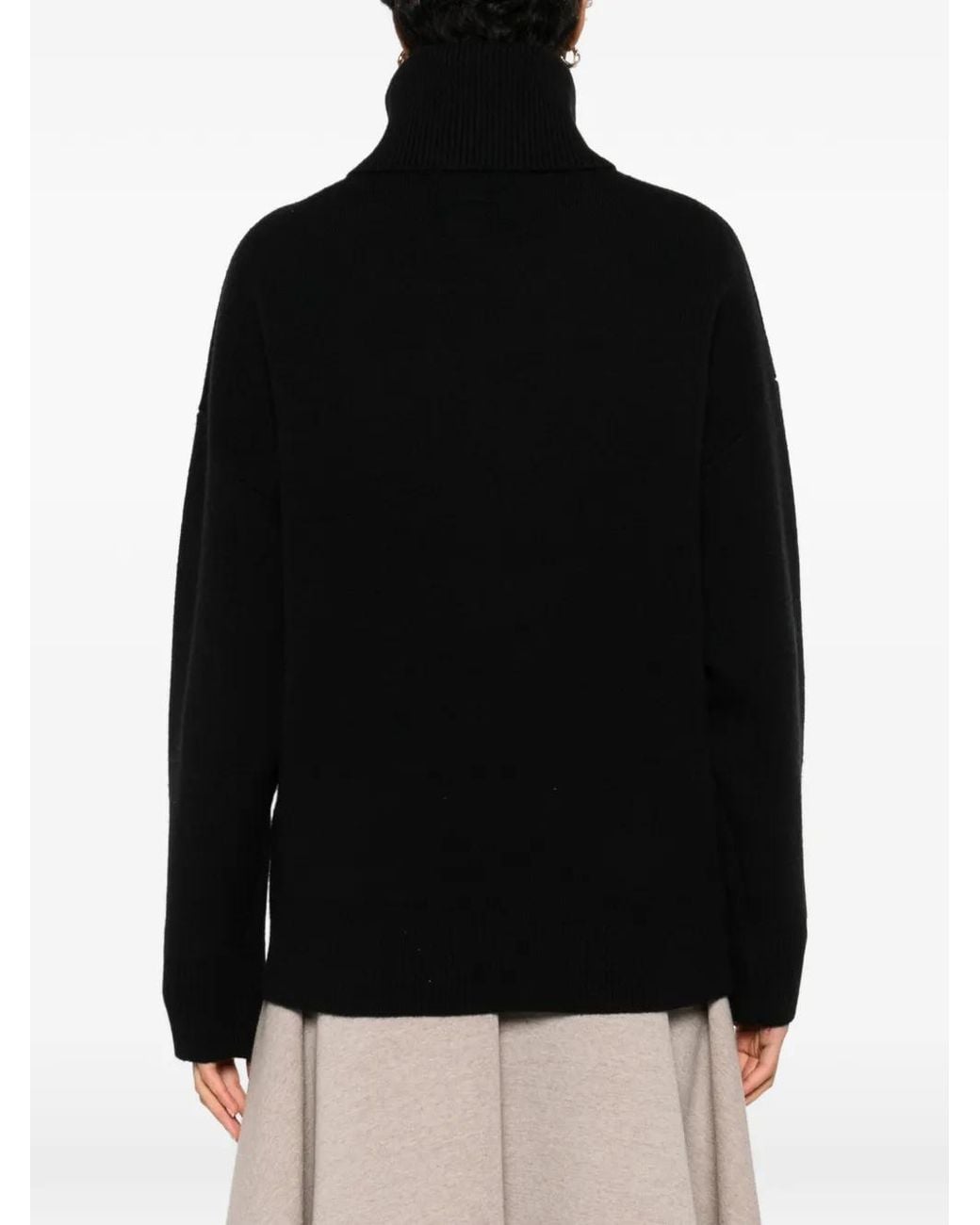 Totême Black Double-Knit Turtleneck
