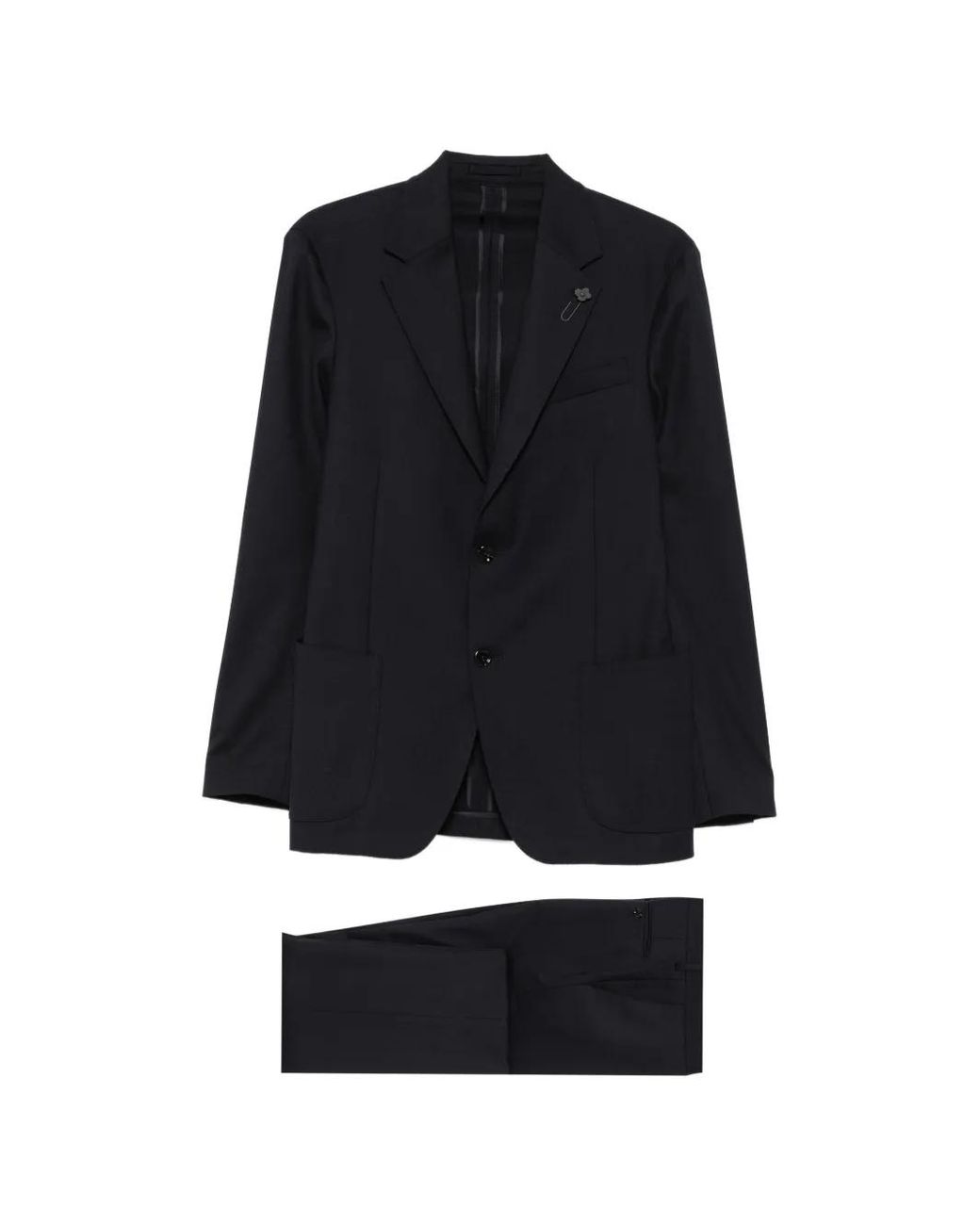 Lardini Black Notched-Lapel Single-Breasted Suit for men