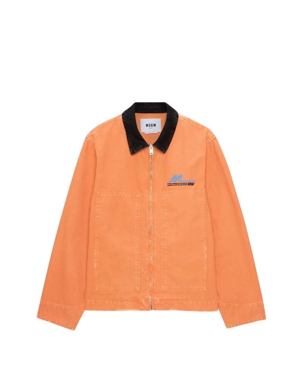 MSGM Orange Collar Denim Jacket for men