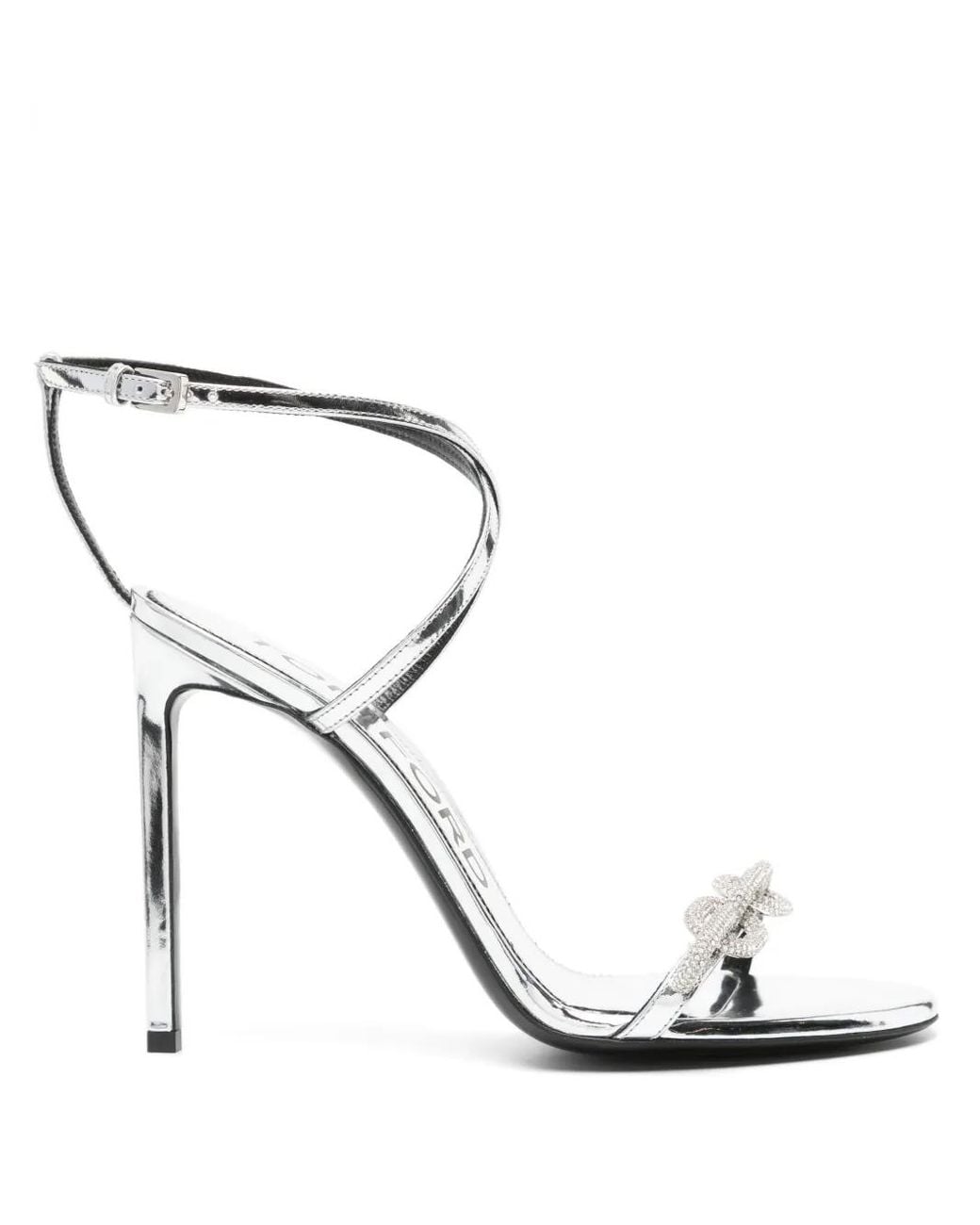 Tom Ford White 105Mm Crystal-Embellished Sandals