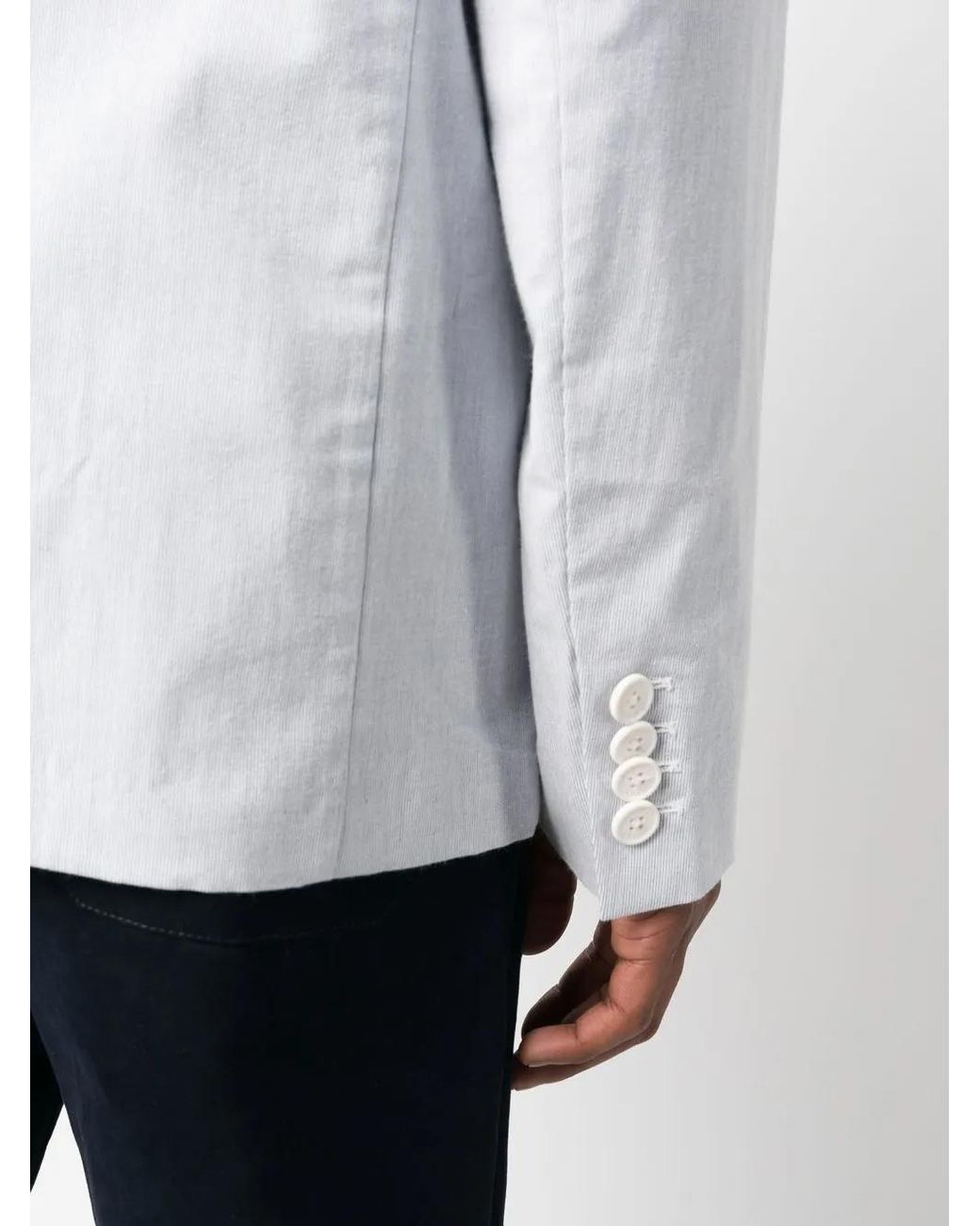 Orlebar Brown White Ullock Single-Breasted Seersucker Blazer for men
