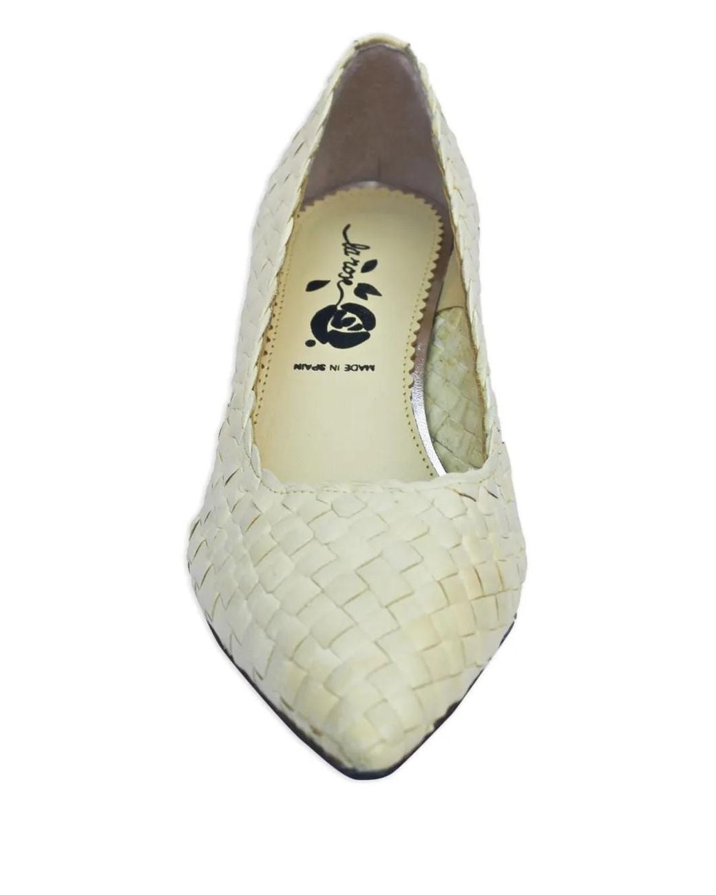 LA ROSE Metallic Carol Woven-Design Pumps