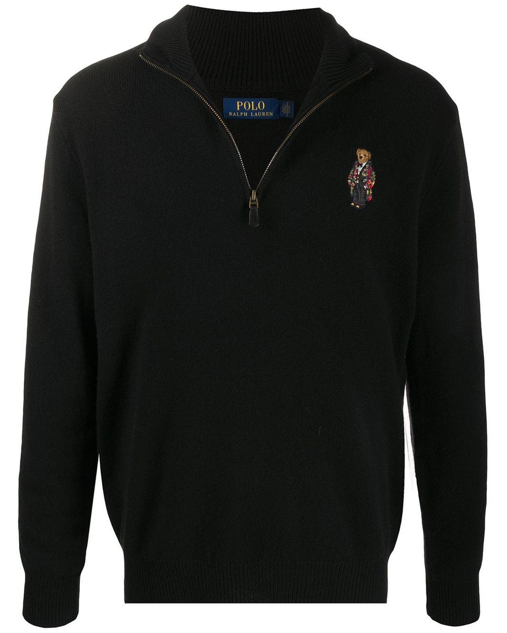 Polo Ralph Lauren Polo Bear Half zip Sweater in Black for Men Lyst