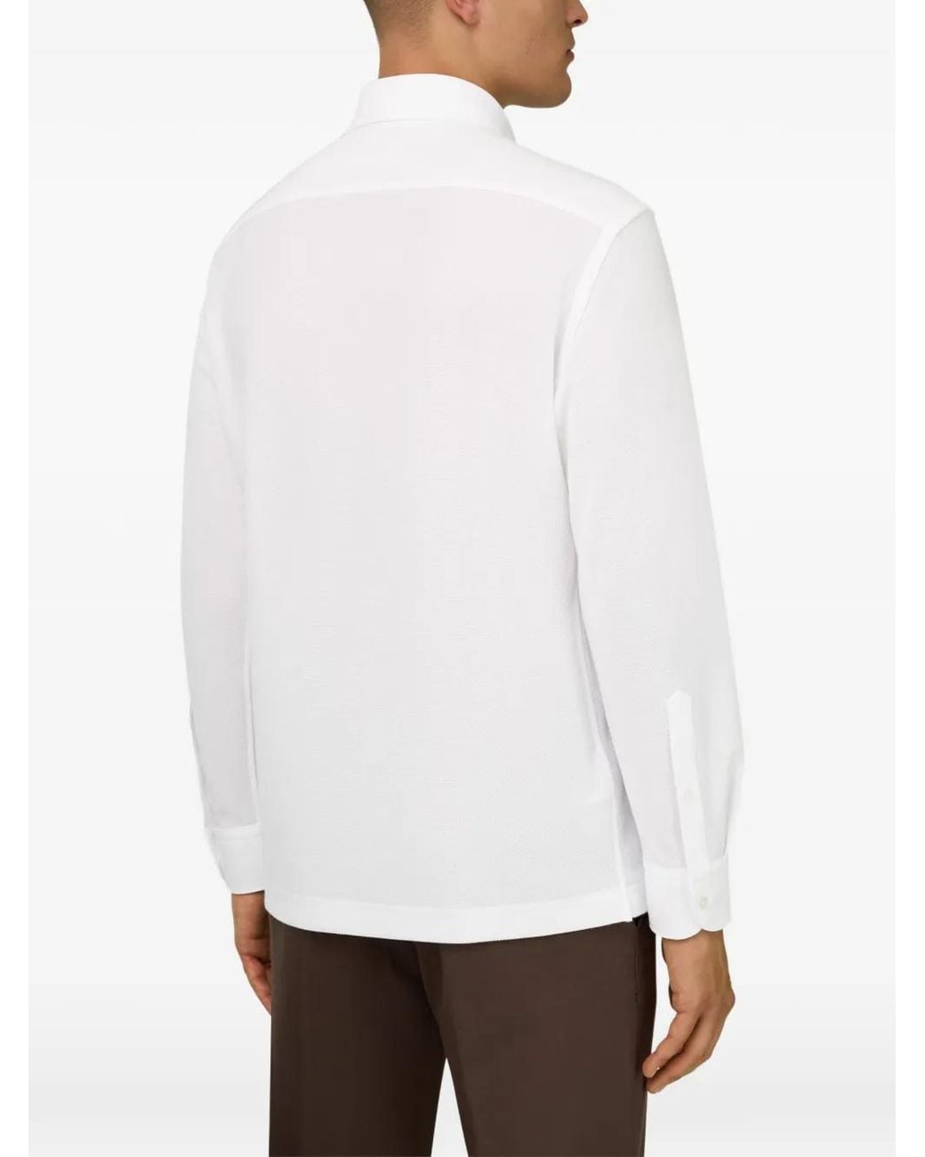 Boggi White Buttoned Jersey Polo Shirt for men