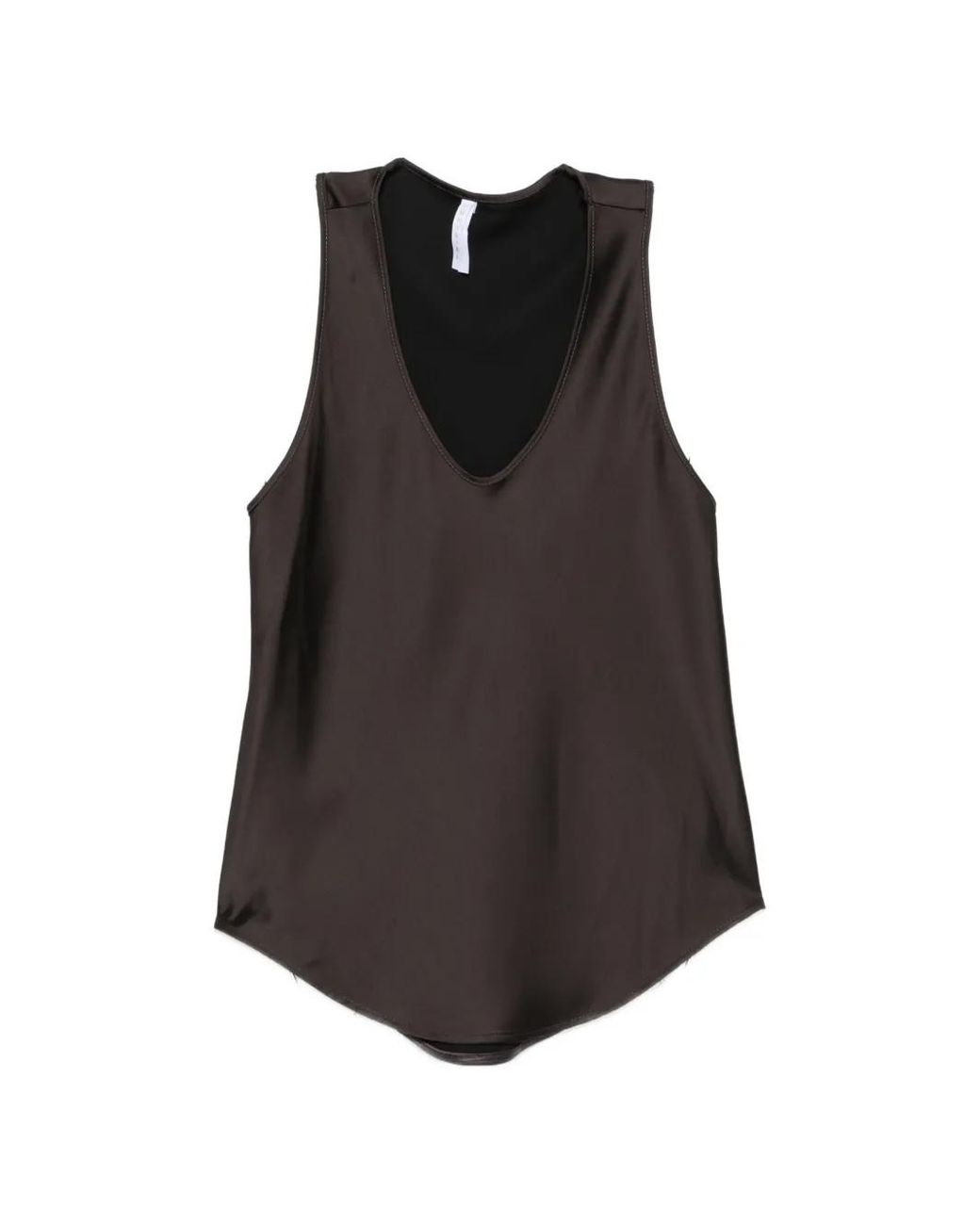 Imperial Brown Satin-Finish Scoop-Neck Tank Top