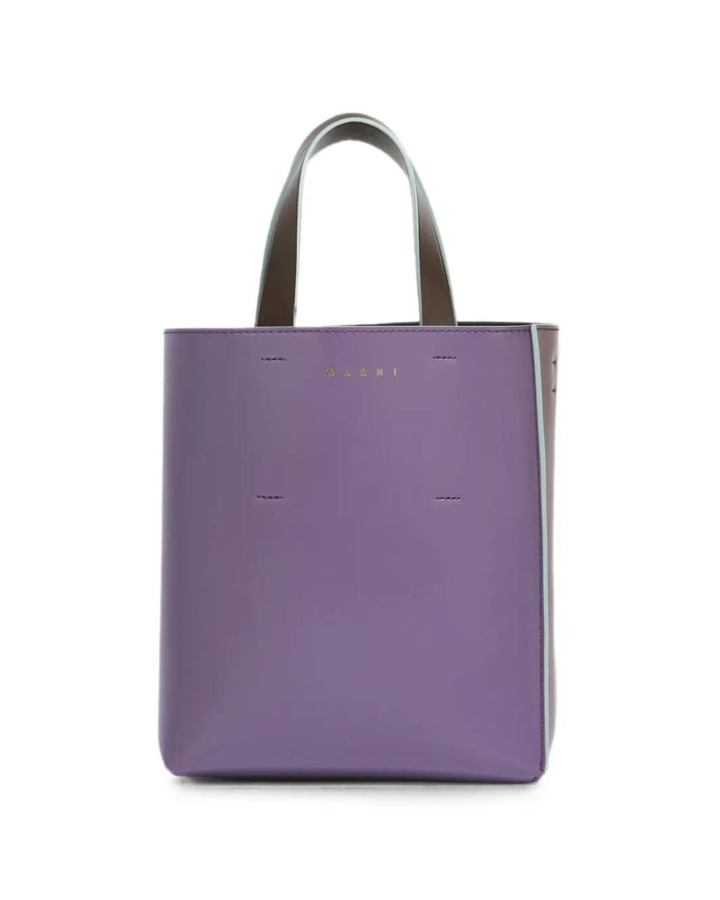 Marni Purple Dark Leather Museo Mini Bag