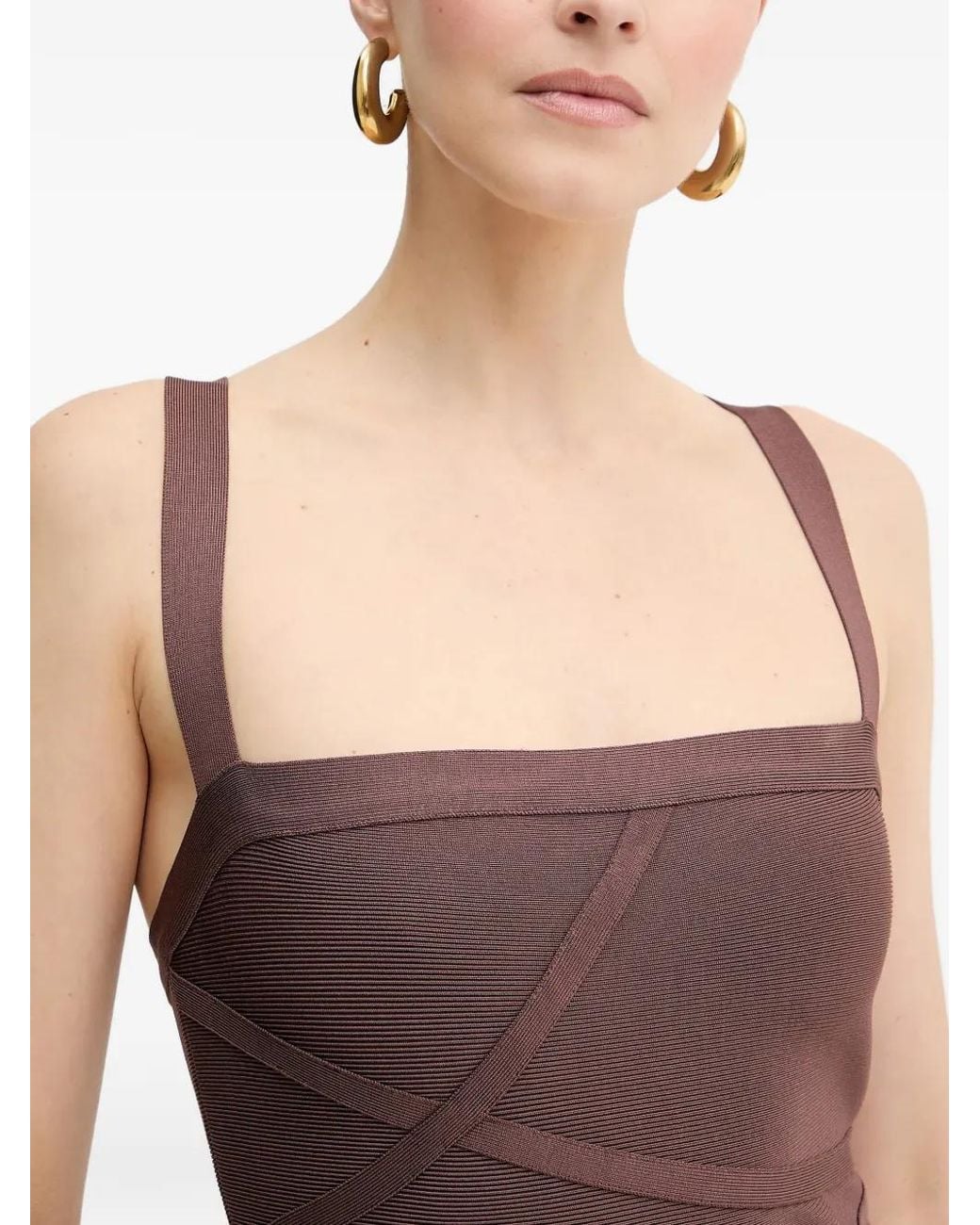 Hervé Léger Purple Fringed Strap ~Mini Dress